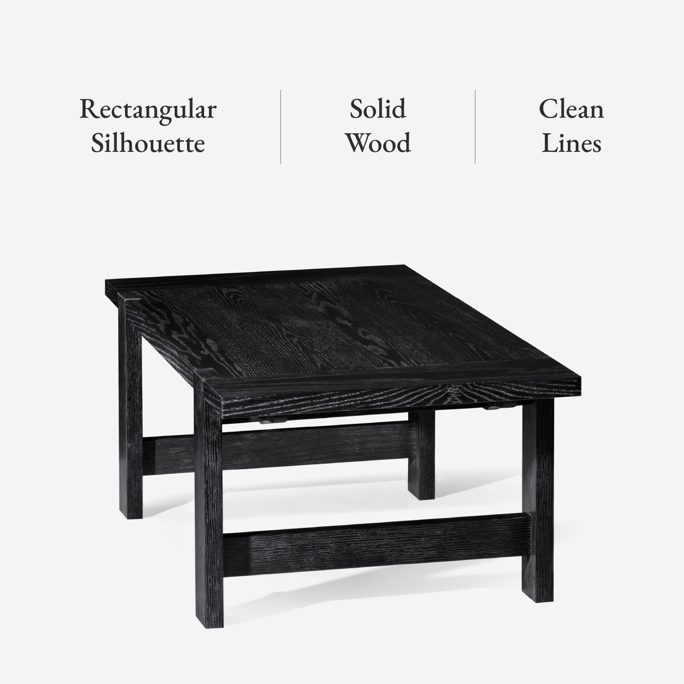 Angelo Rustic Rectangular Wooden Coffee Table In Aged Black in Maven Lane by Maven Lane