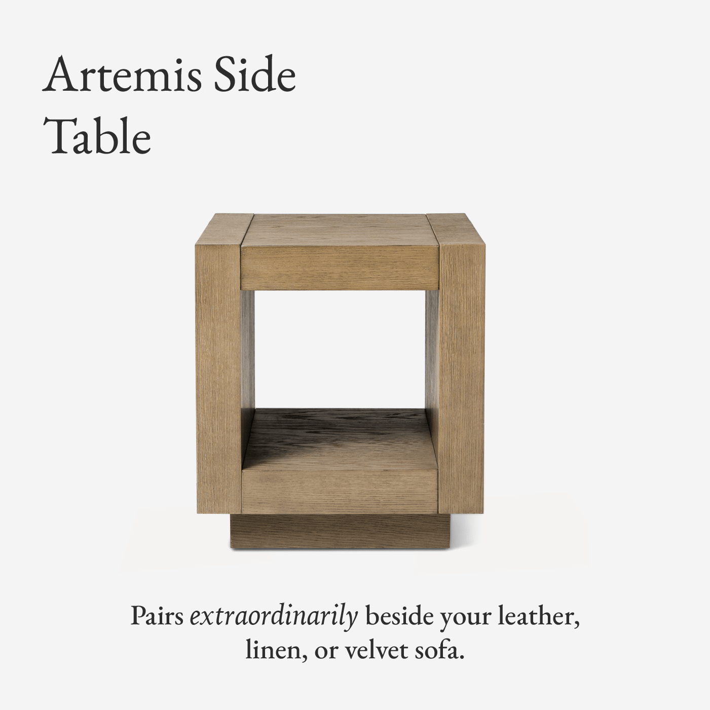 Artemis Contemporary Wooden Side Table in Refined Grey Finish in Side Table by Maven Lane