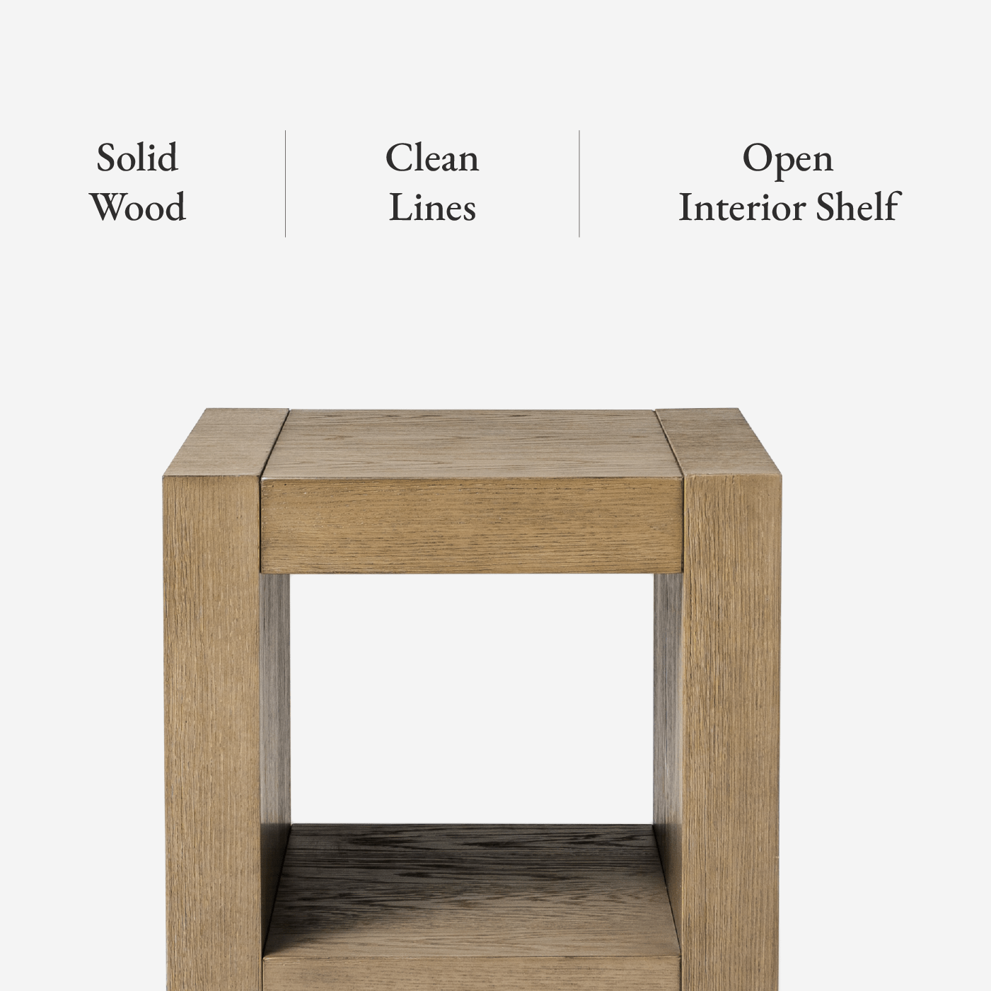 Artemis Contemporary Wooden Side Table in Refined Grey Finish in Side Table by Maven Lane