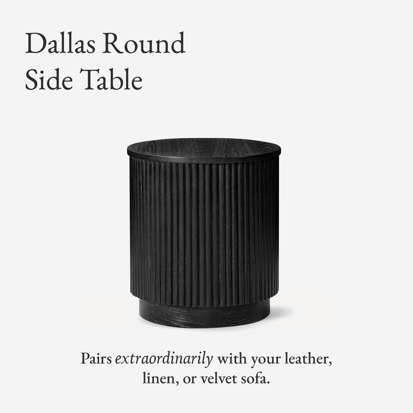 Dallas Round Side Table in Aged Black in Side Table by Maven Lane