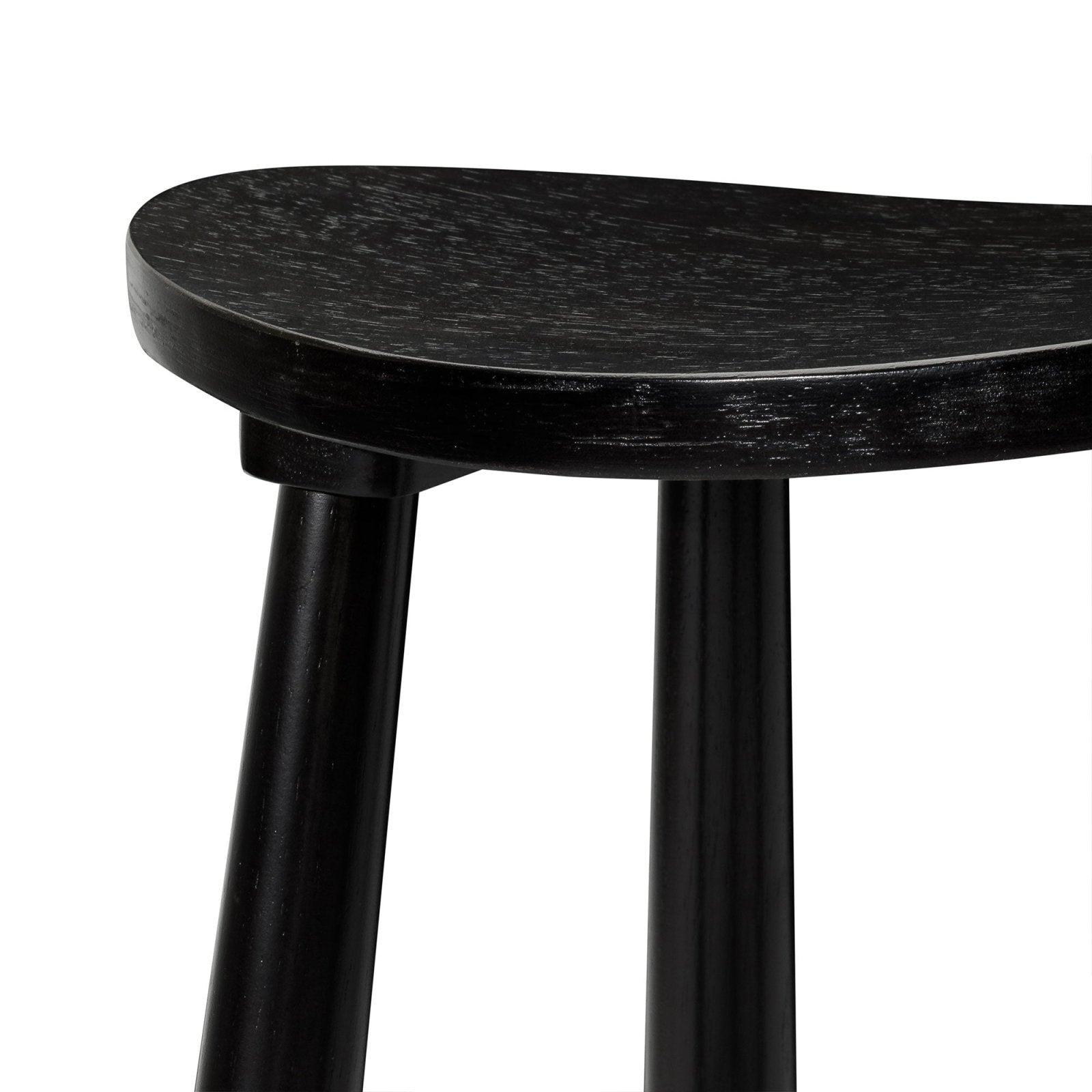 30" Luna Bar Stool in Rustic Black Wood Finish in Stools by Maven Lane