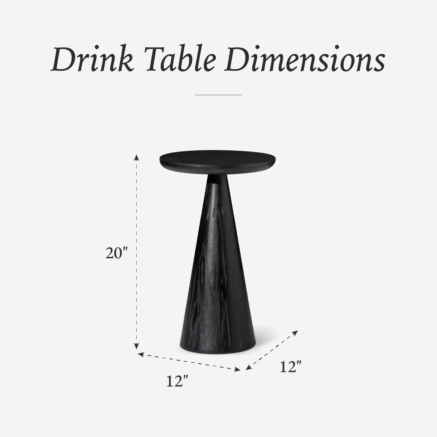 Owen Rustic Wooden Drink Table In Aged Black in Maven Lane by Maven Lane