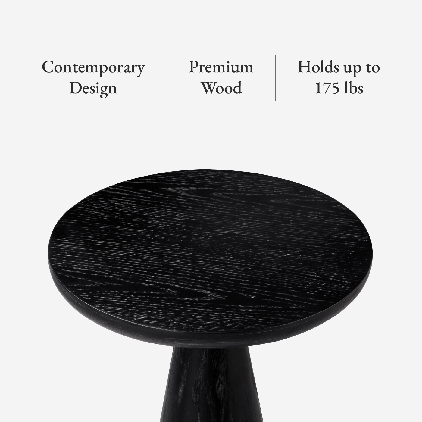 Owen Rustic Wooden Drink Table In Aged Black in Maven Lane by Maven Lane