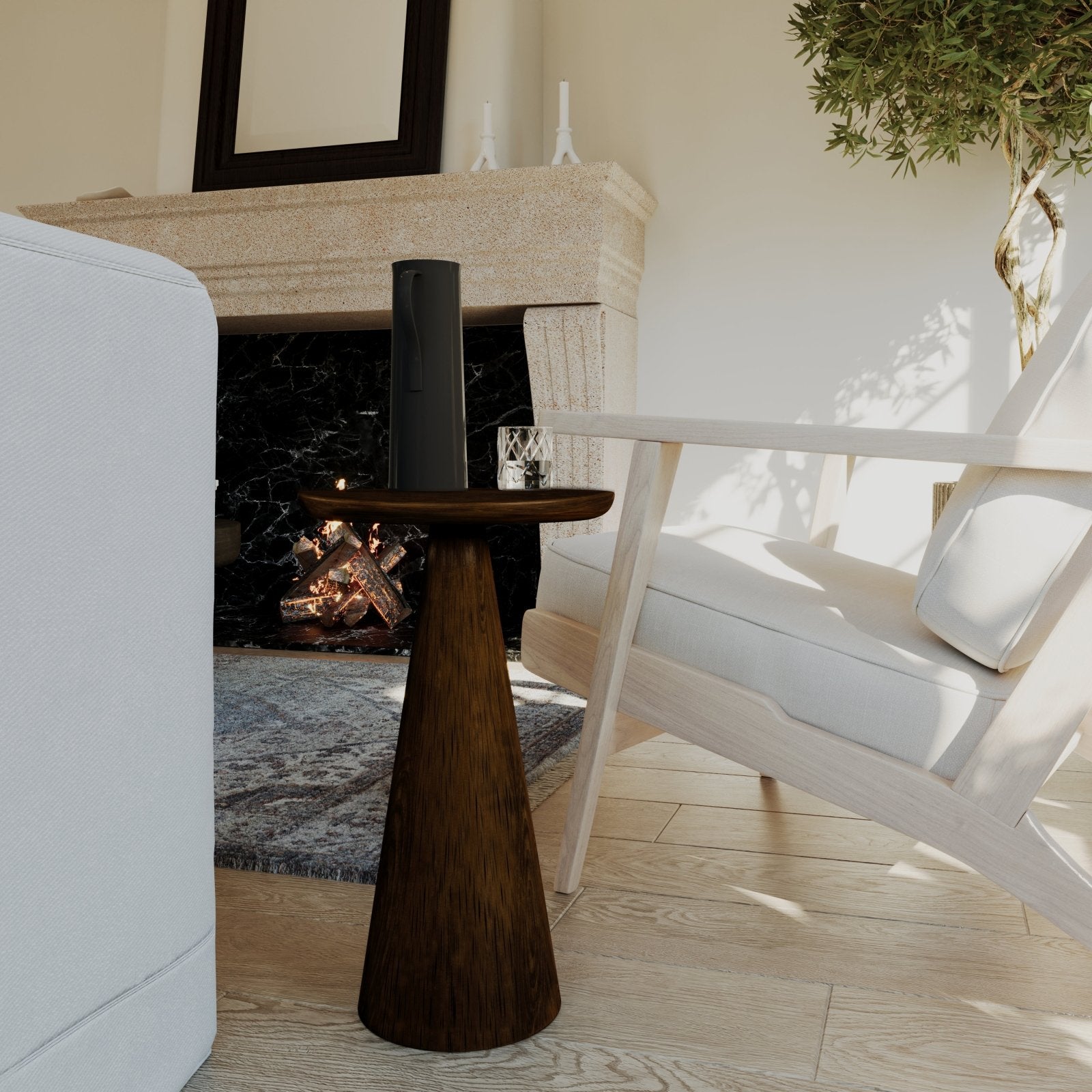 Owen Rustic Wooden Drink Table In Aged Brown in Maven Lane by Maven Lane