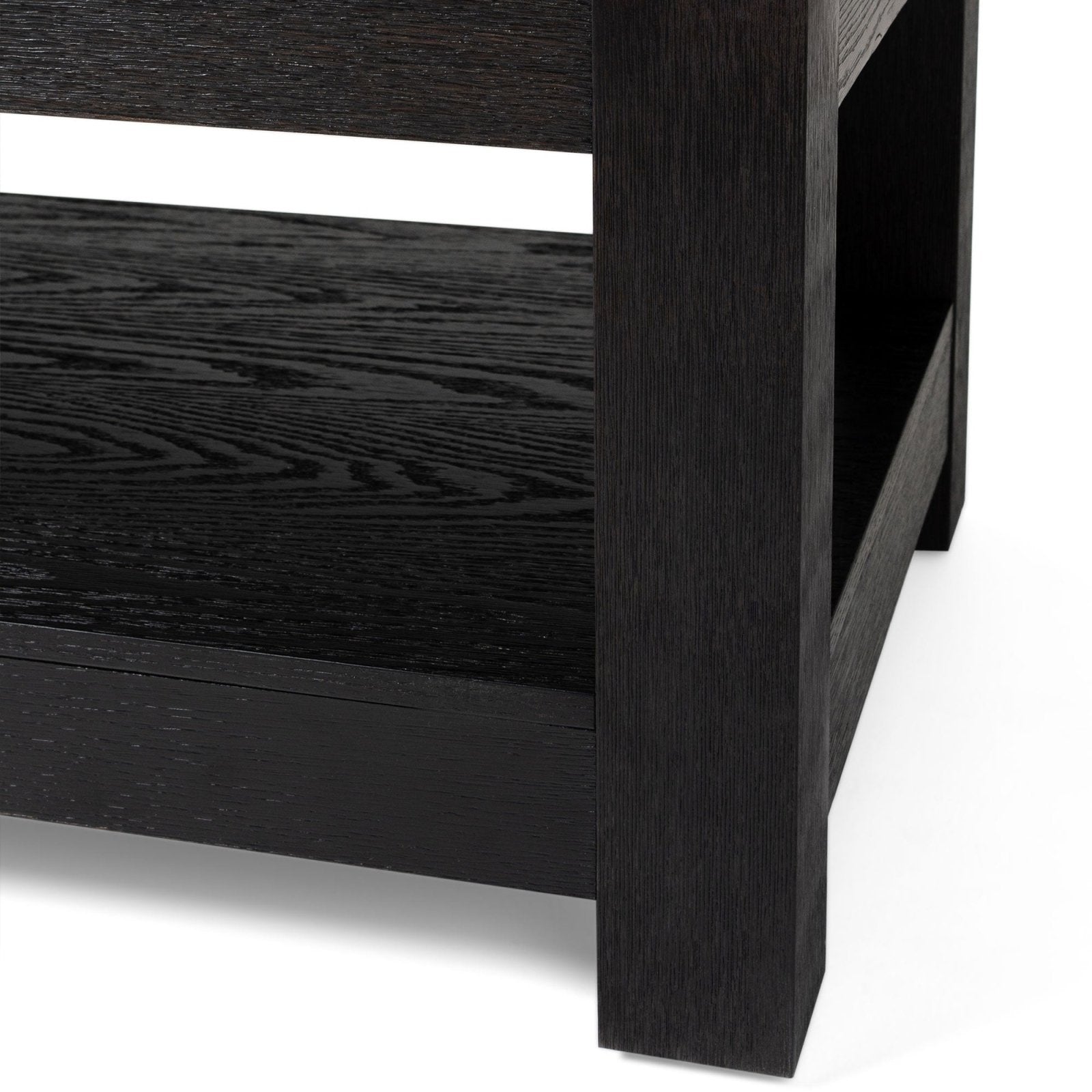 Paulo Wooden Coffee Table in Weathered Black Finish in Coffee Table by Maven Lane