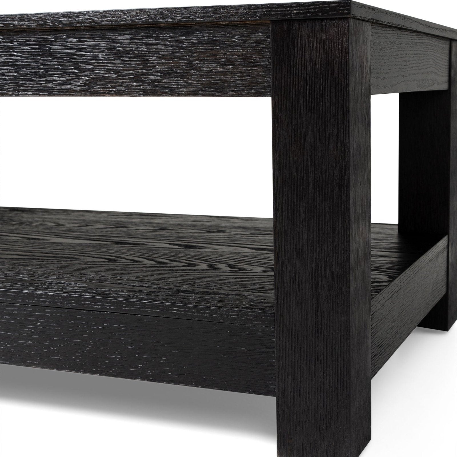 Paulo Wooden Coffee Table in Weathered Black Finish in Coffee Table by Maven Lane