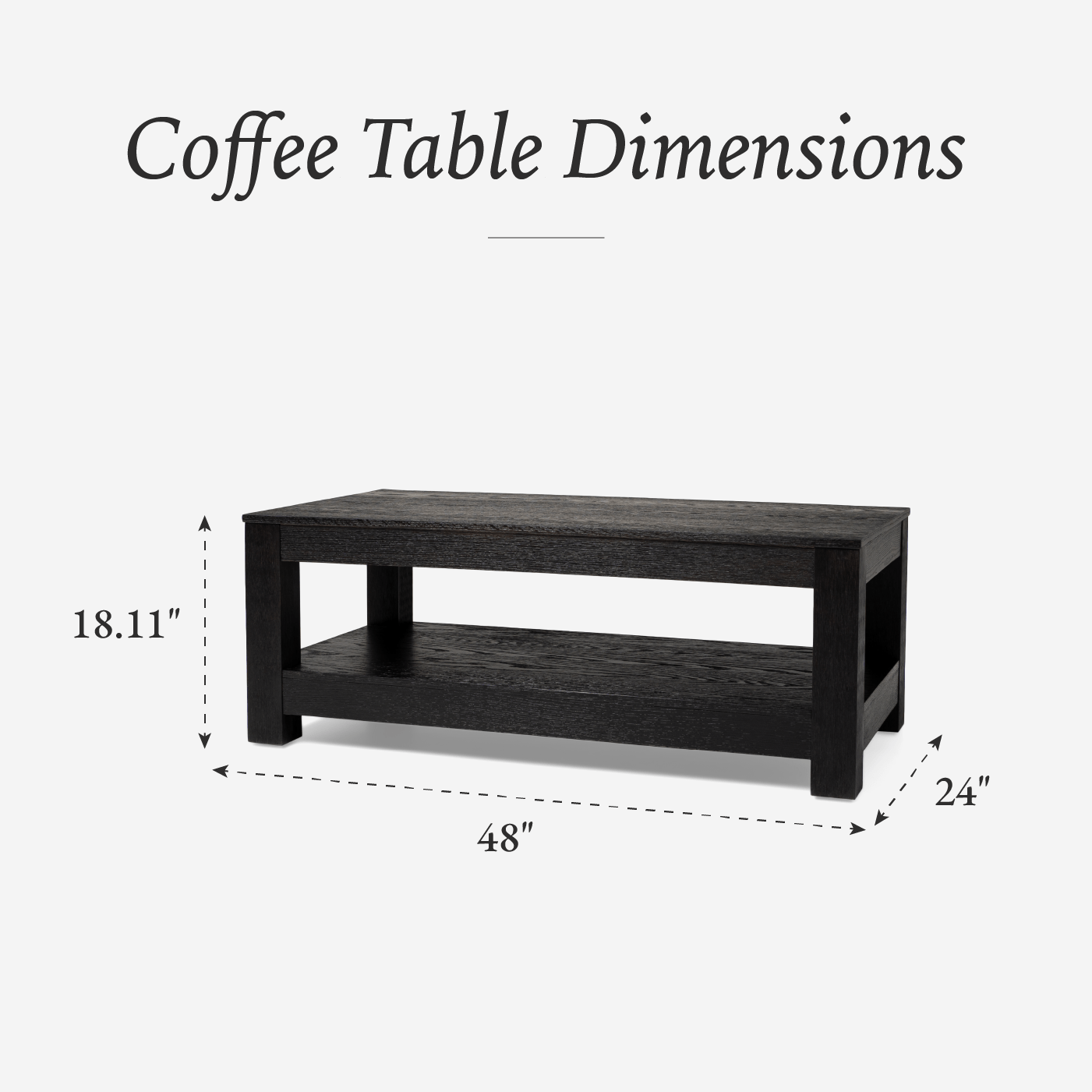 Paulo Wooden Coffee Table In Weathered Black Finish in Maven Lane by Maven Lane