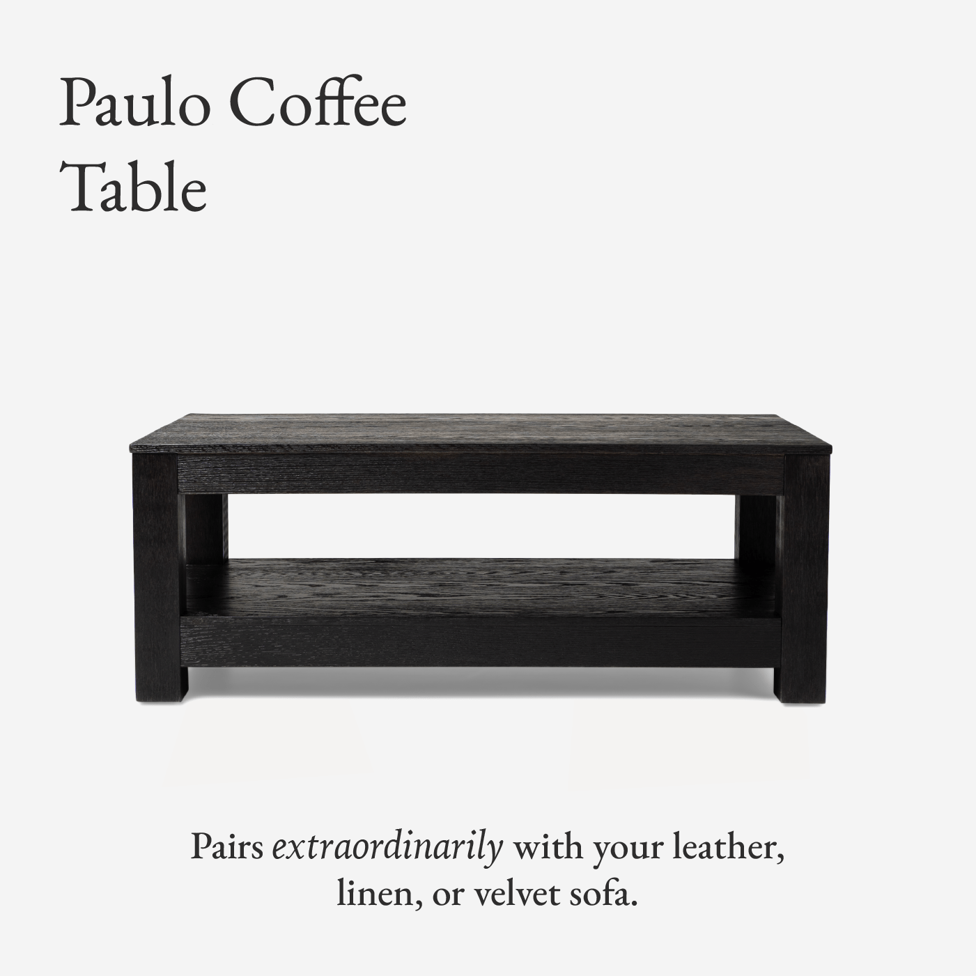 Paulo Wooden Coffee Table In Weathered Black Finish in Maven Lane by Maven Lane