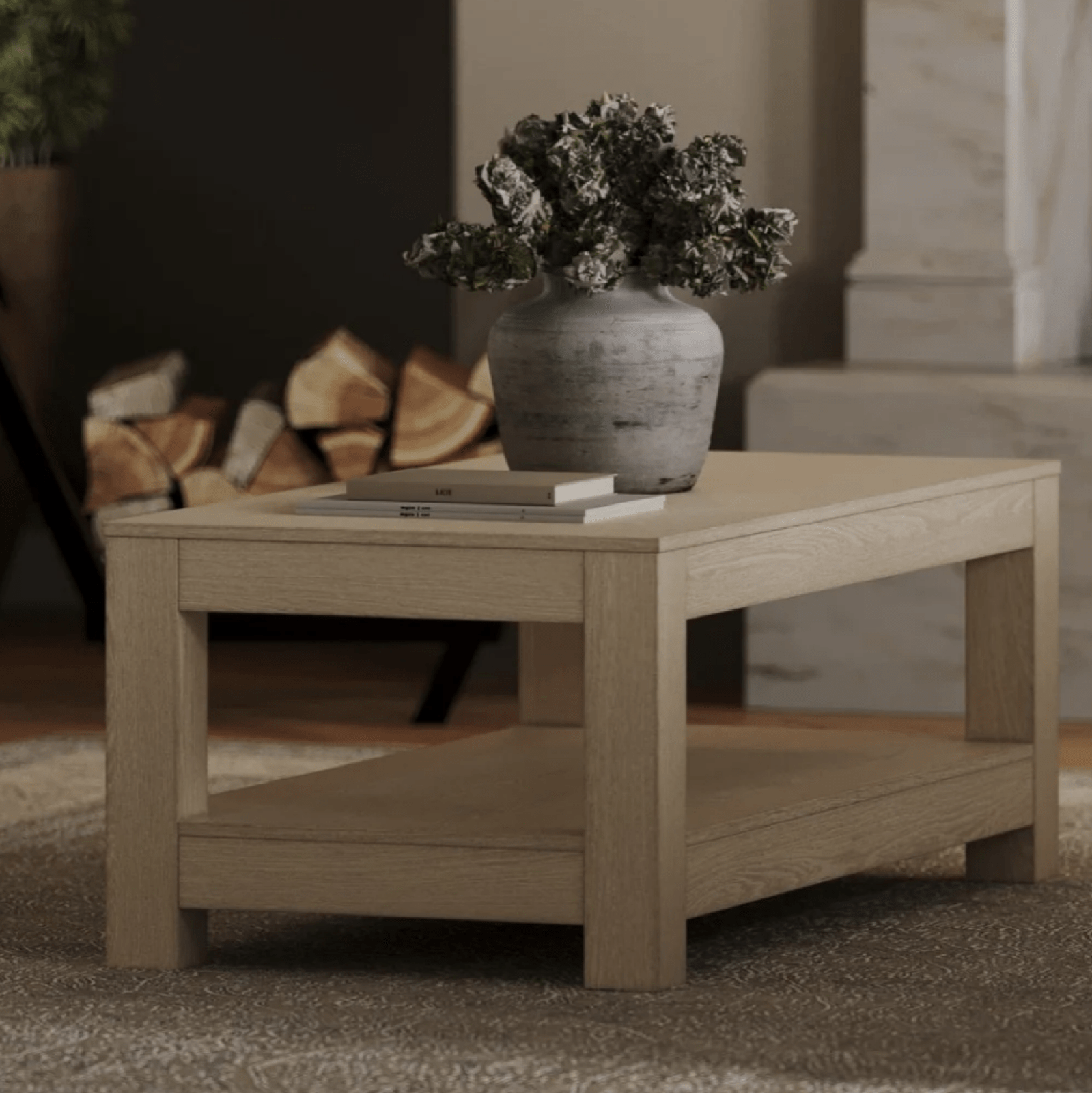 Paulo Wooden Coffee Table In Weathered Grey Finish in Maven Lane by Maven Lane