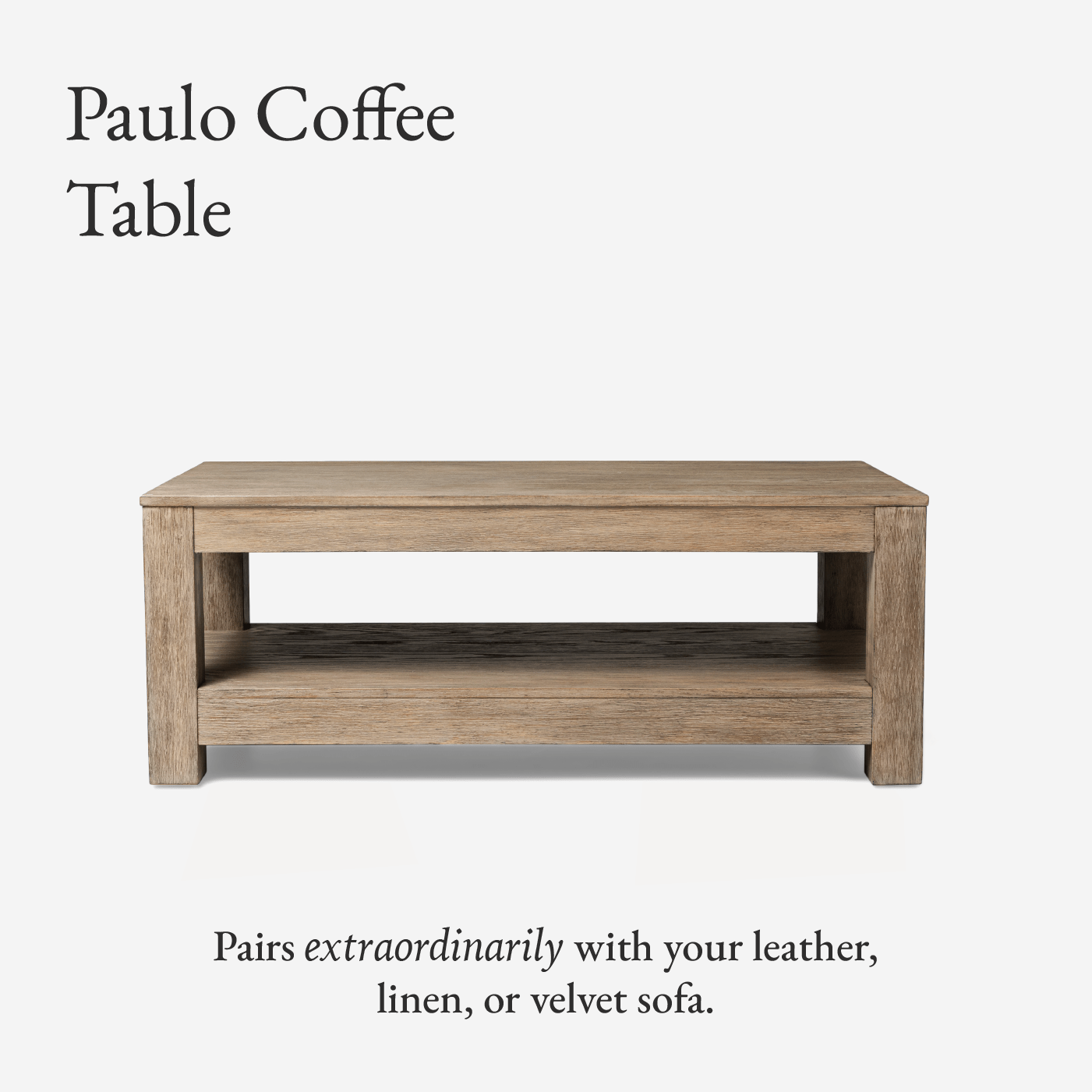 Paulo Wooden Coffee Table In Weathered Grey Finish in Maven Lane by Maven Lane