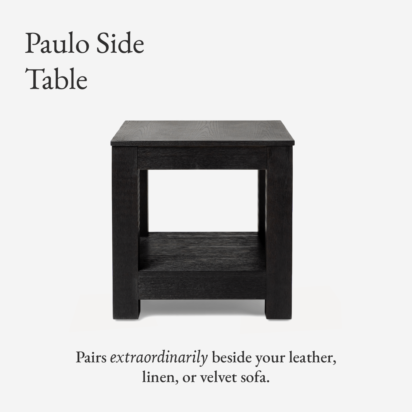 Paulo Wooden Side Table In Weathered Black Finish in Maven Lane by Maven Lane