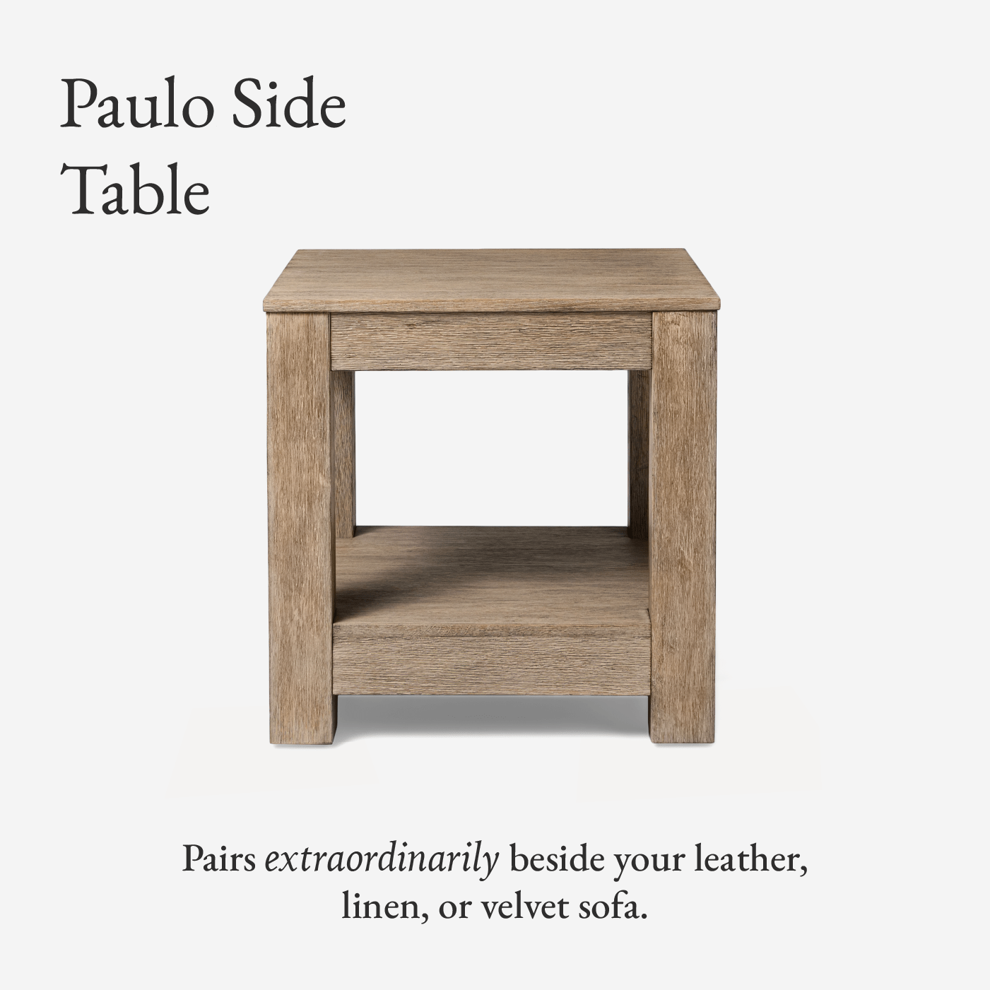 Paulo Wooden Side Table In Weathered Grey Finish in Maven Lane by Maven Lane