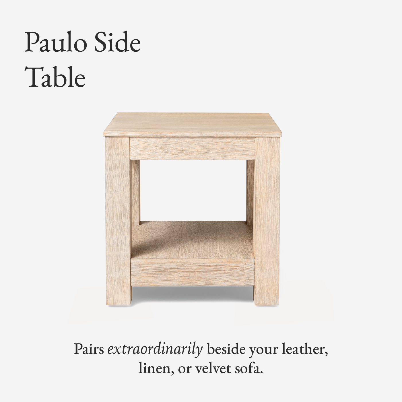 Paulo Wooden Side Table In Weathered White Finish in Maven Lane by Maven Lane