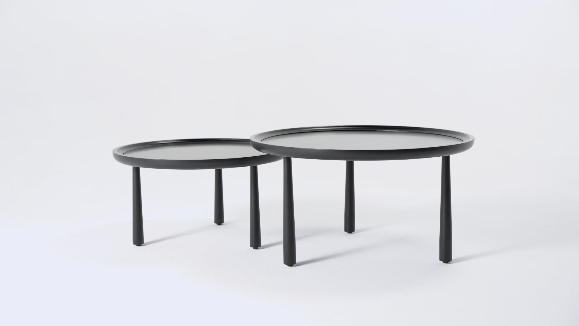 Sonia Rustic Wooden Nesting Coffee Tables in Matte Black in Accent Tables by Maven Lane