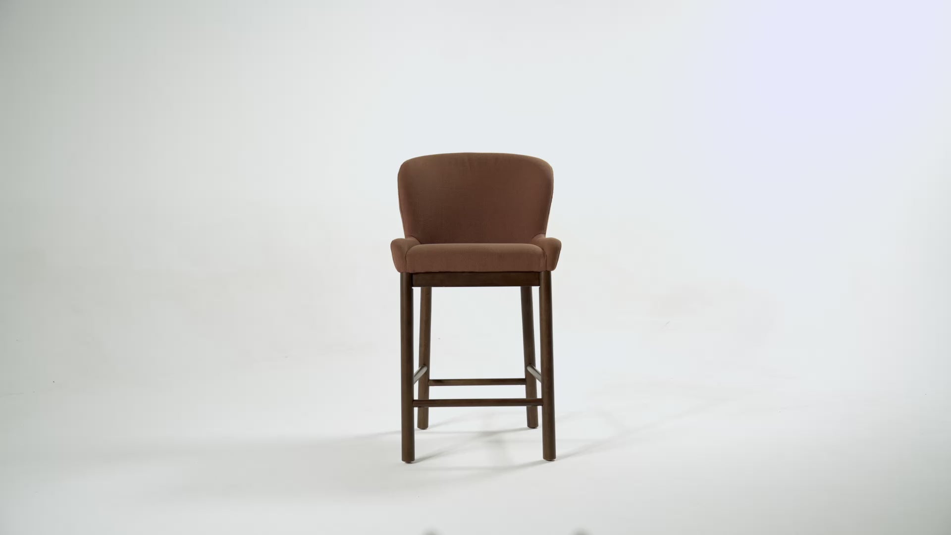 31" Gia bar stool in aged brown finish with clay canvas fabric in Stools by Maven Lane