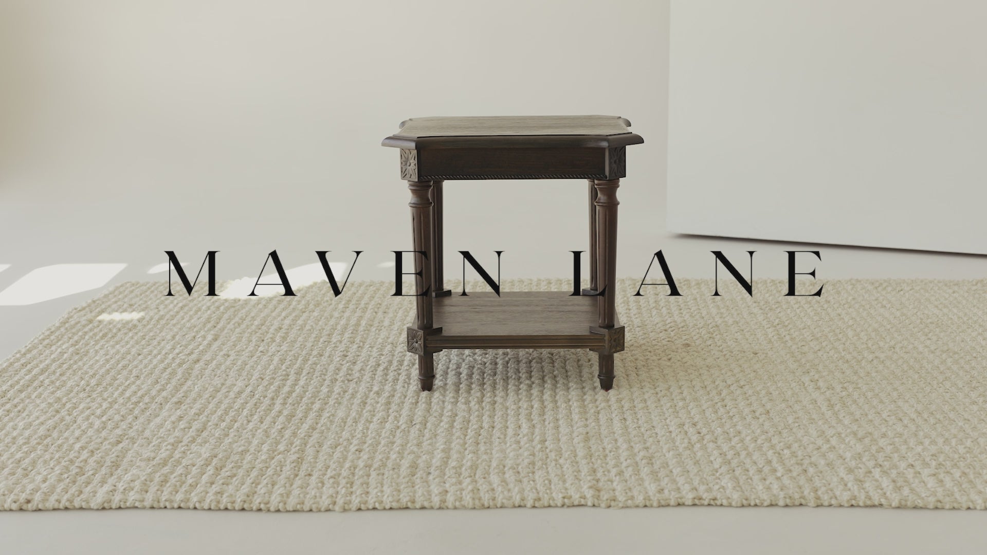 Pullman Traditional Square Wooden Side Table in Antiqued Brown Finish in Side Table by Maven Lane