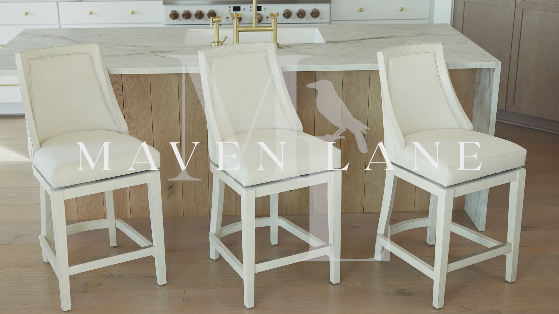31" Vienna Bar Stool in Walnut Finish with Marksman Saddle Vegan Leather in Stools by Maven Lane