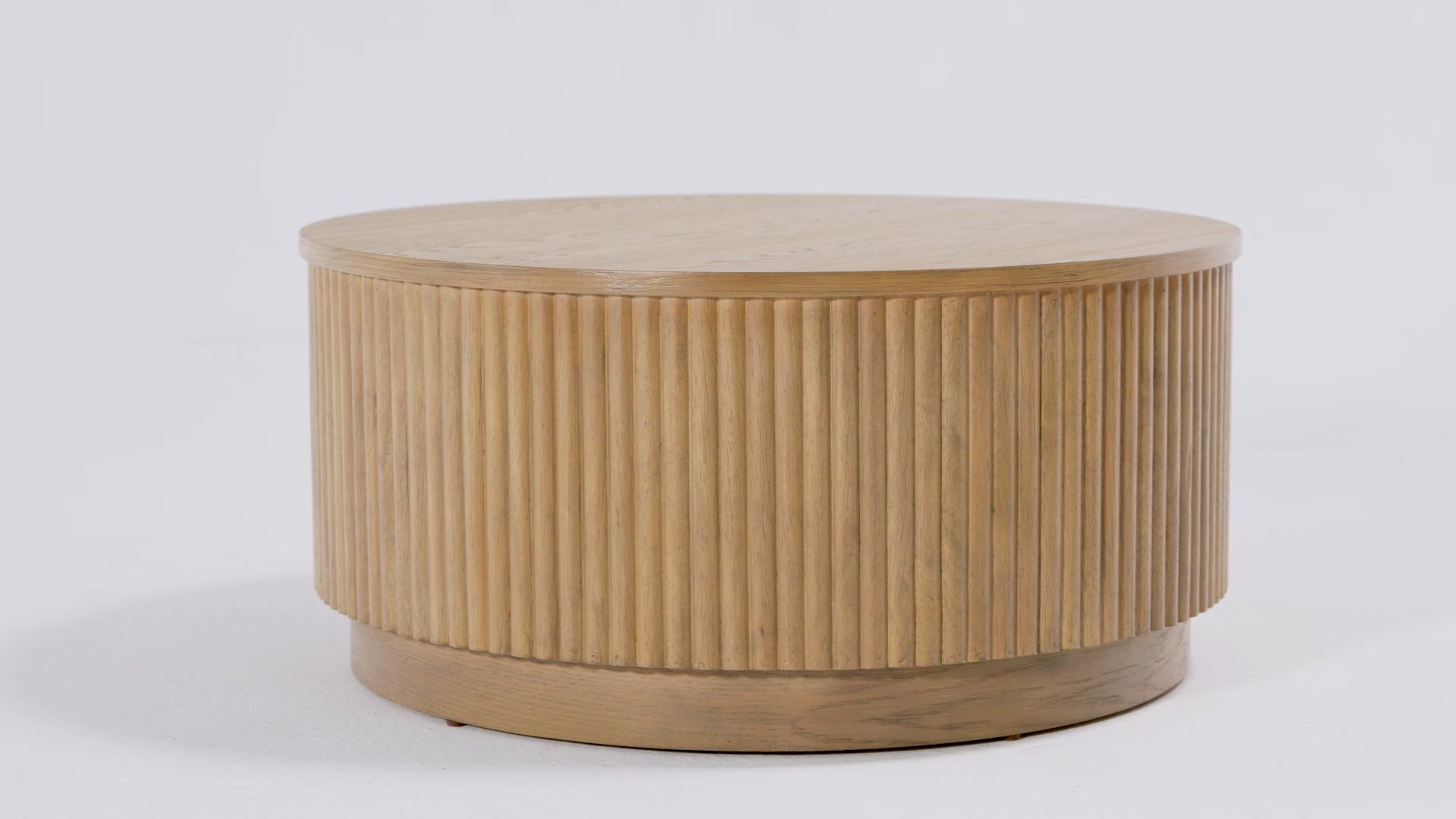 Dallas Round Wooden Coffee Table in Aged Natural in Coffee Table by Maven Lane