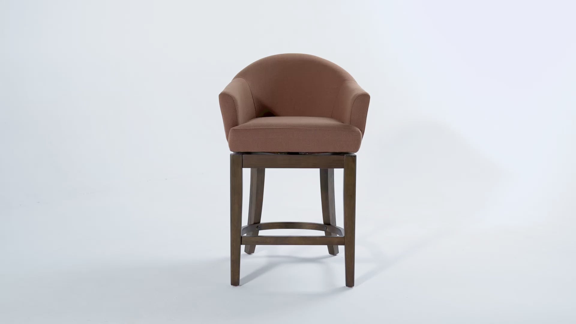26" Isabella Swivel Counter Stool in Aged Brown Finish with Clay Canvas Fabric in Maven Lane by Maven Lane