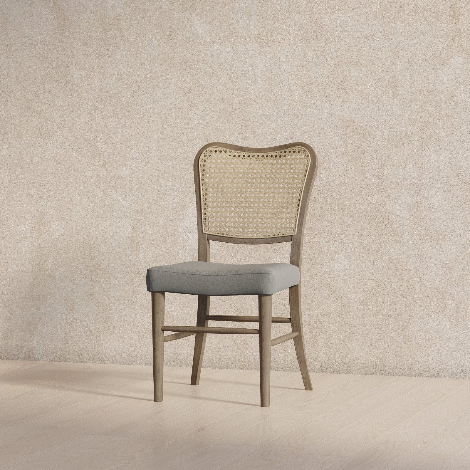 Vera Classical Wooden Dining Chair In Antiqued Grey Finish With Slate Linen Fabric Upholstery, Set Of 2 in Maven Lane by Maven Lane