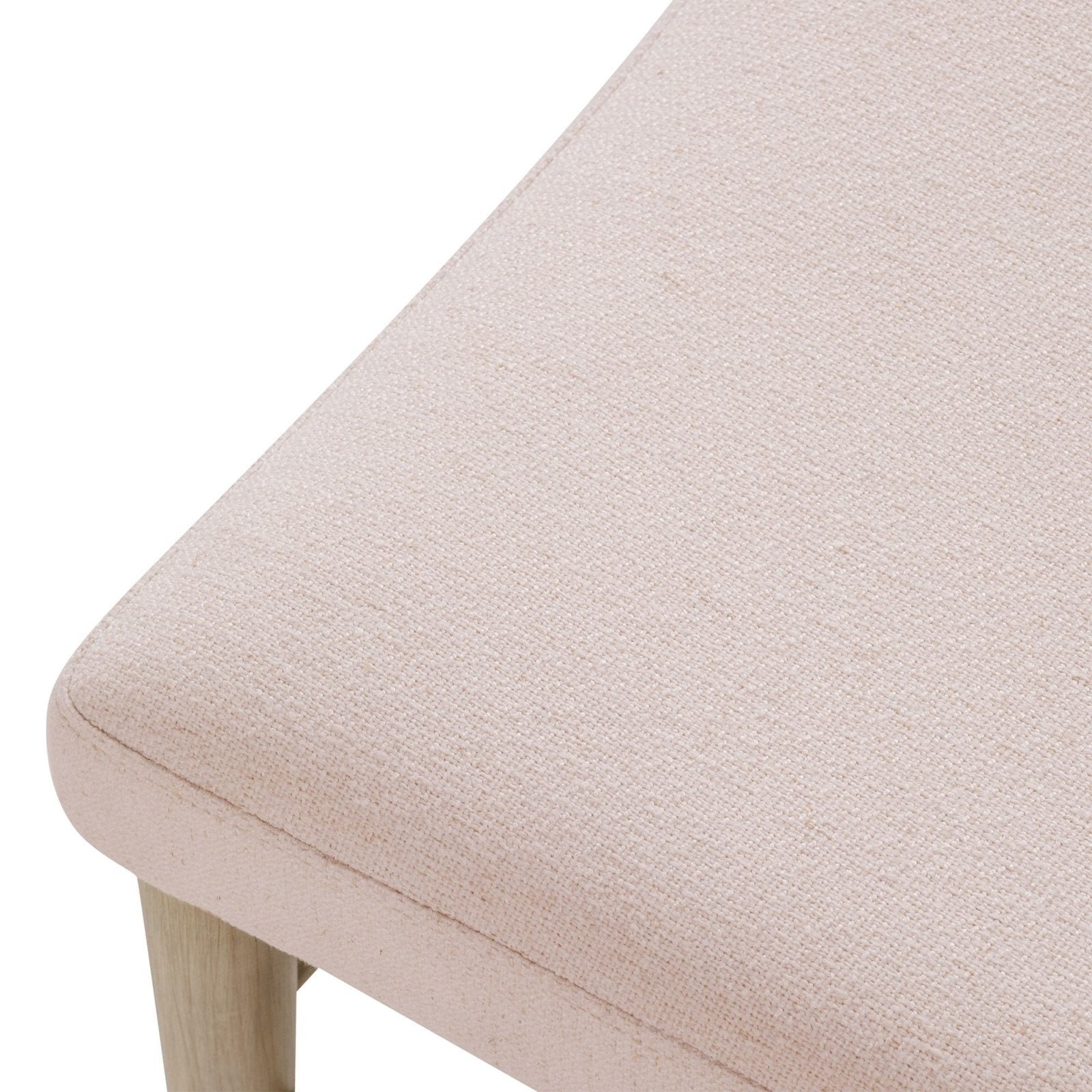 Vera Classical Wooden Dining Chair In Antiqued White Finish With Cream Weave Fabric Upholstery, Set Of 2 in Maven Lane by Maven Lane