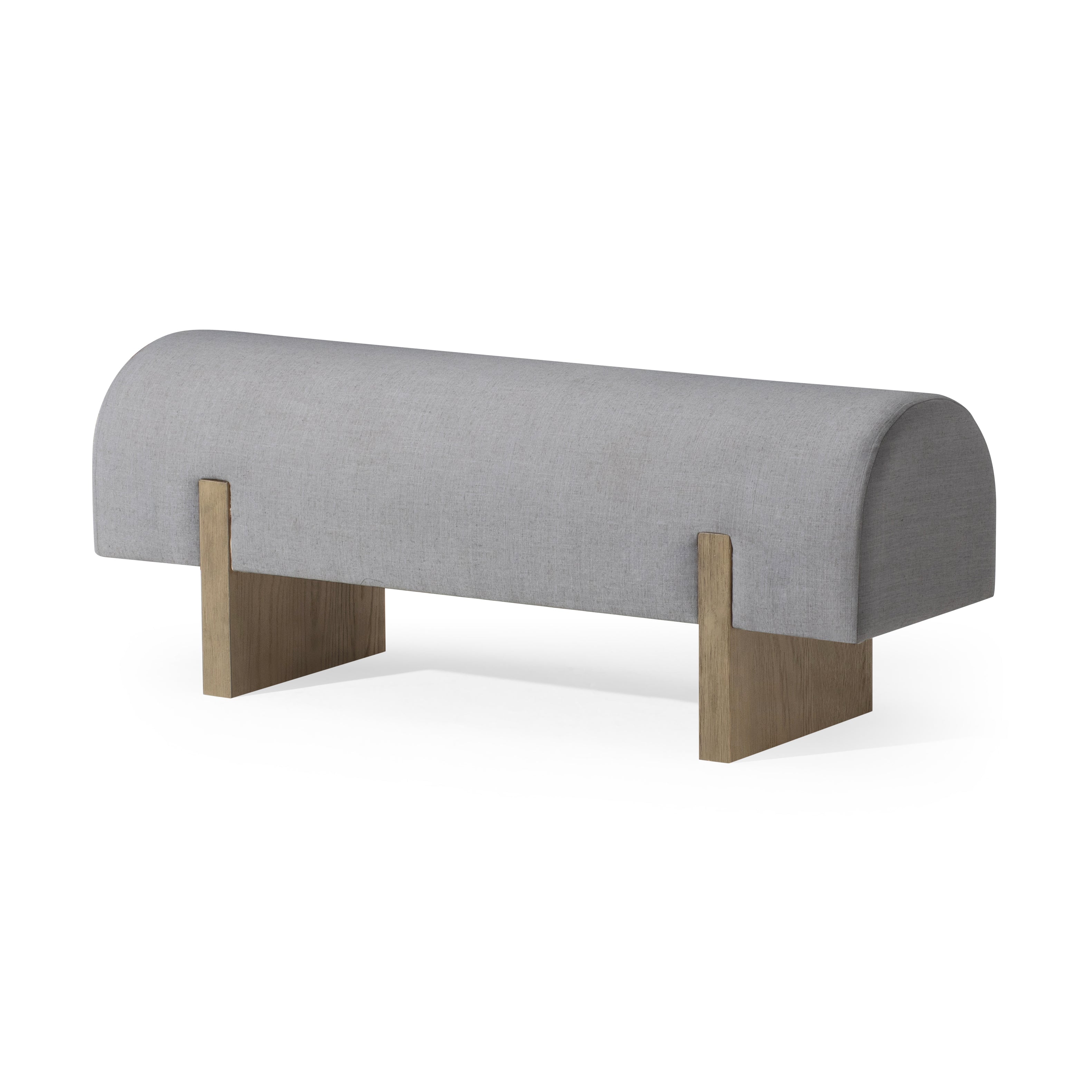 Juno Contemporary Upholstered Wooden Bench in Refined Grey Finish in Ottomans & Benches by Maven Lane
