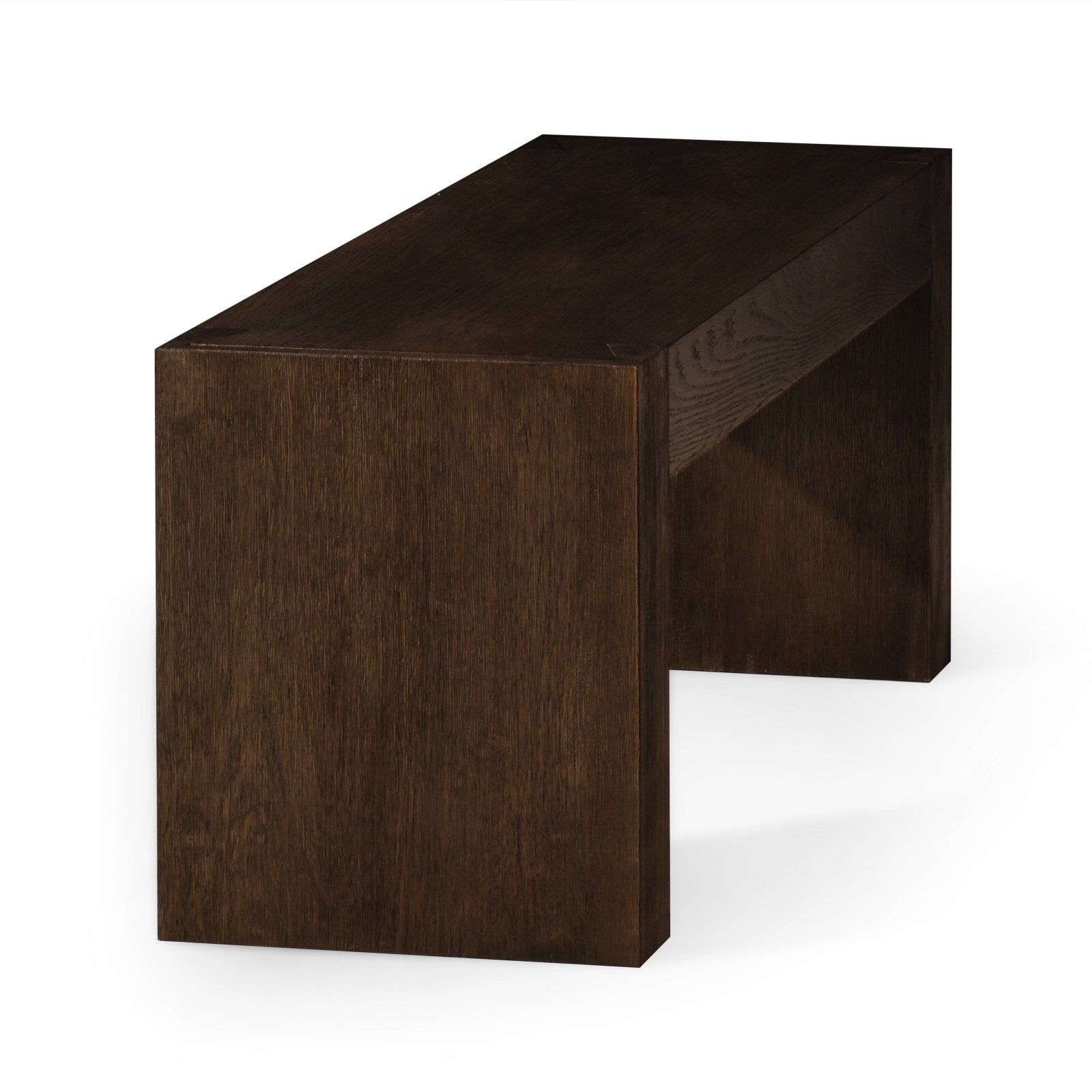Zeno Organic Wooden Bench in Weathered Brown Finish in Bench by Maven Lane