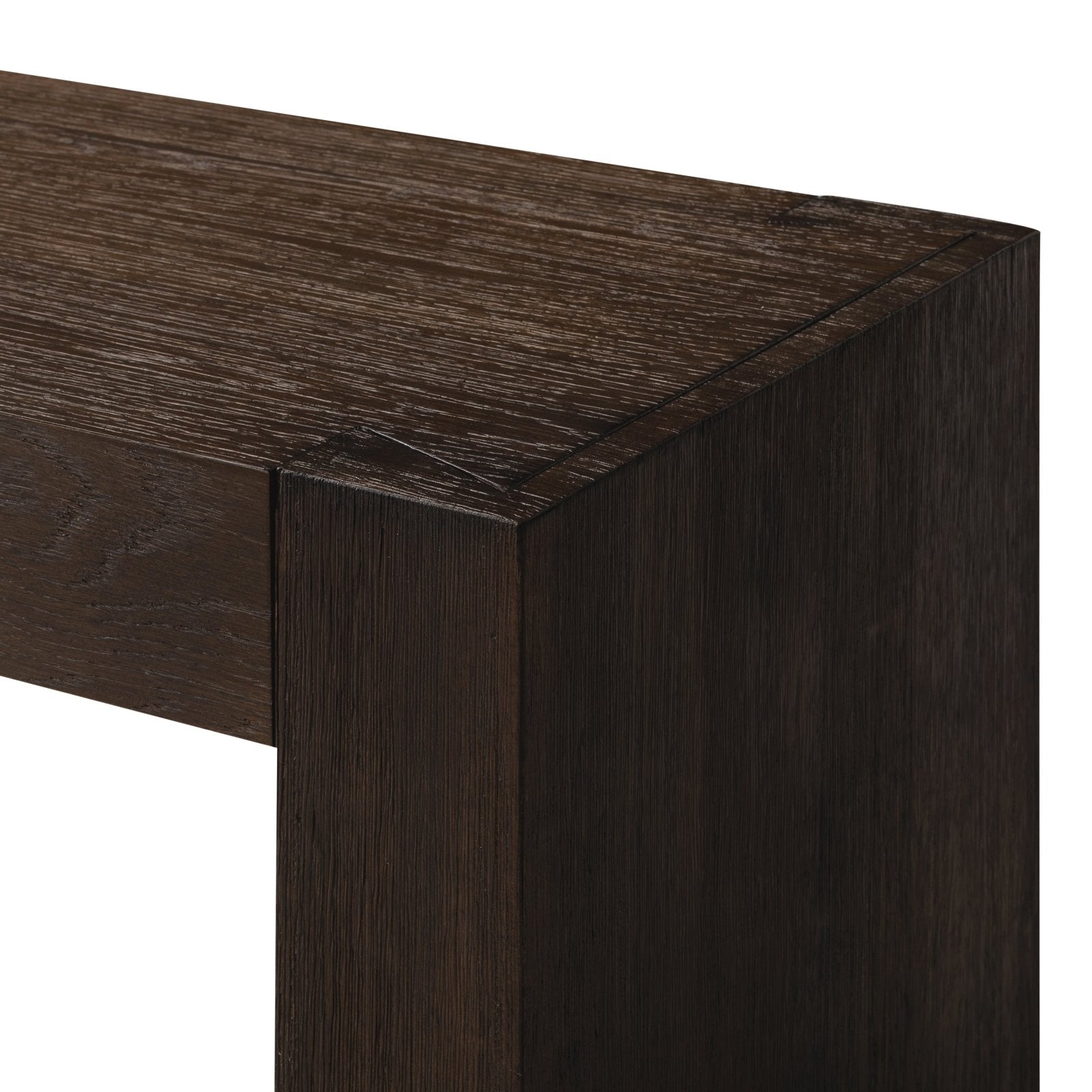 Zeno Organic Wooden Bench in Weathered Brown Finish in Bench by Maven Lane