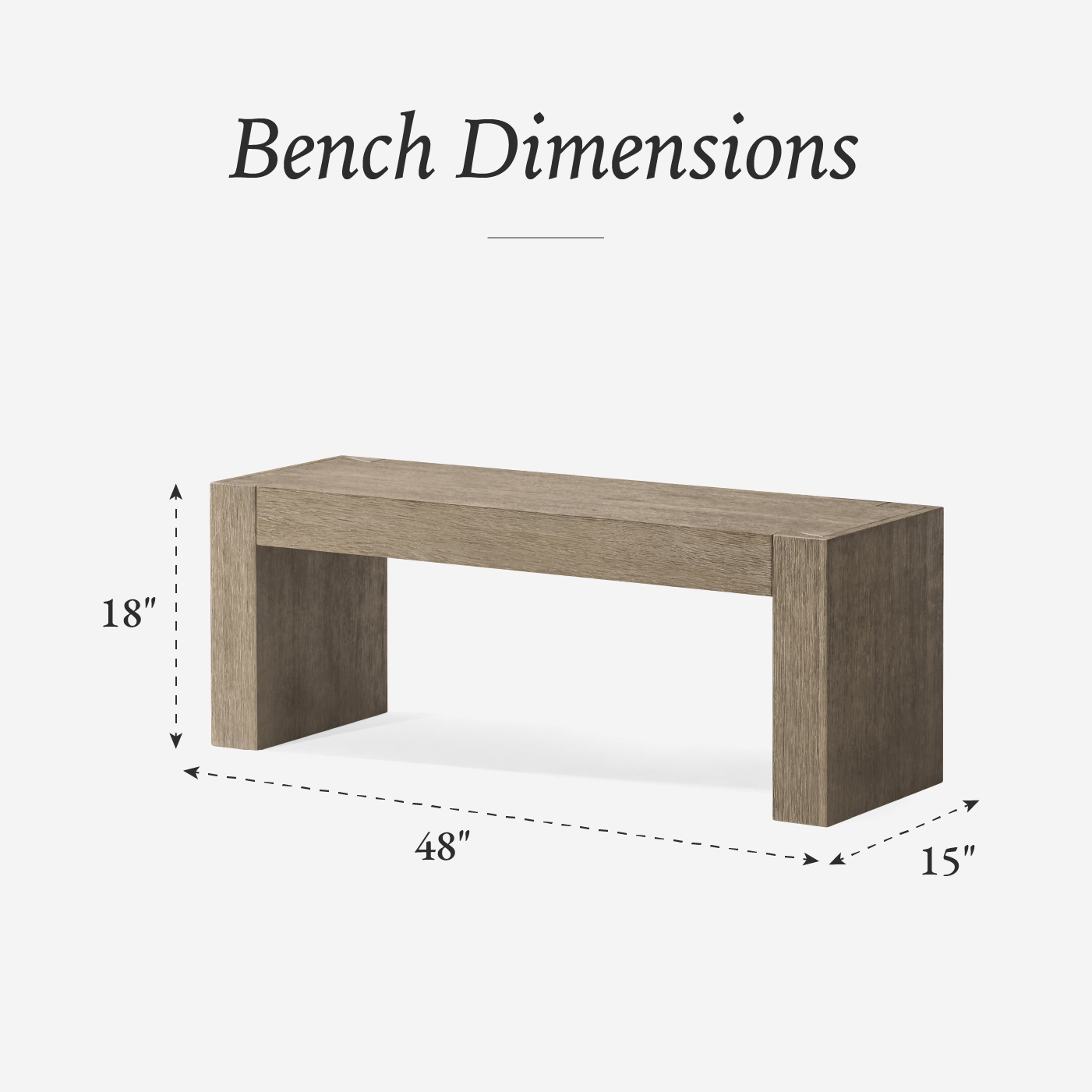 Zeno Organic Wooden Bench in Weathered Grey Finish in Bench by Maven Lane
