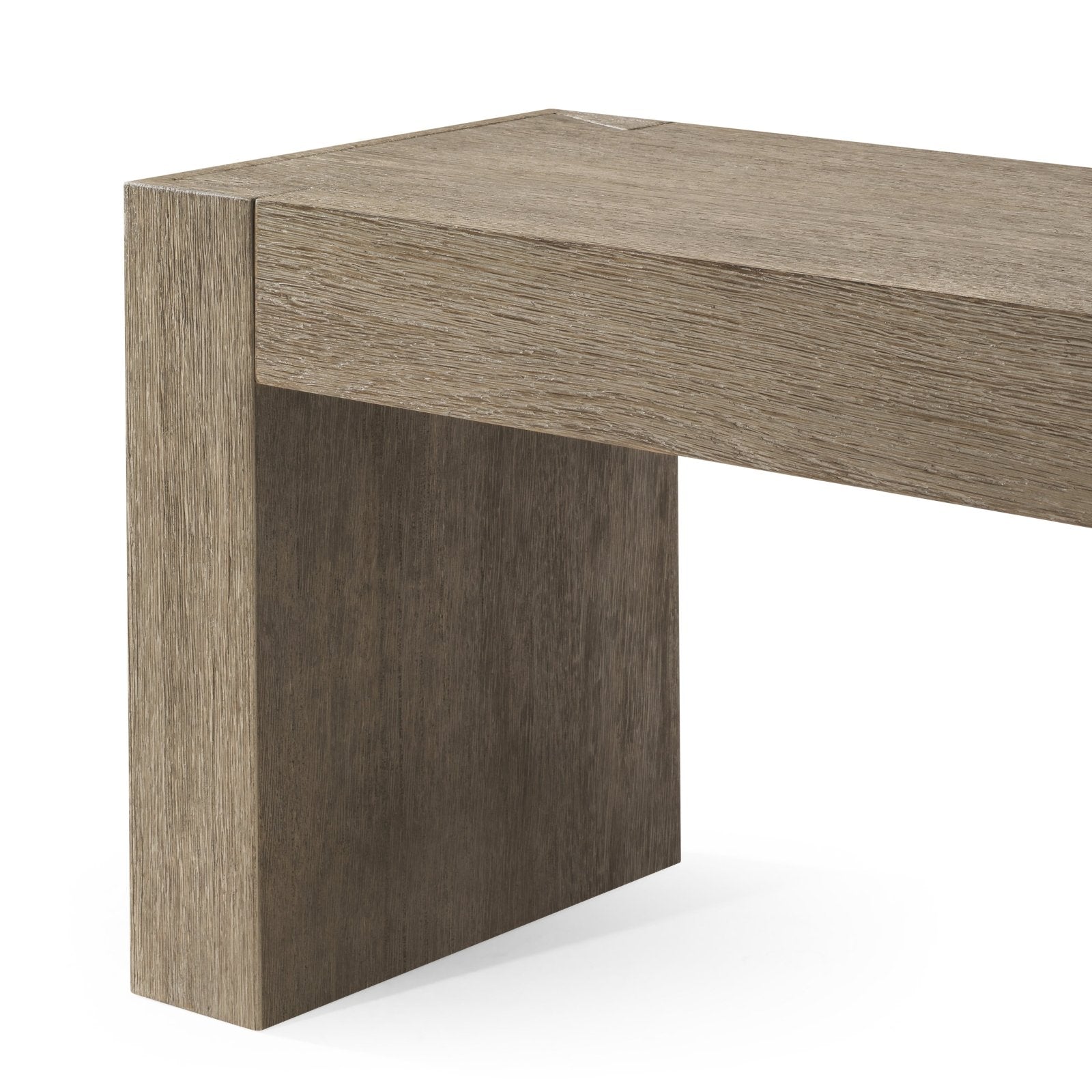 Zeno Organic Wooden Bench in Weathered Grey Finish in Bench by Maven Lane