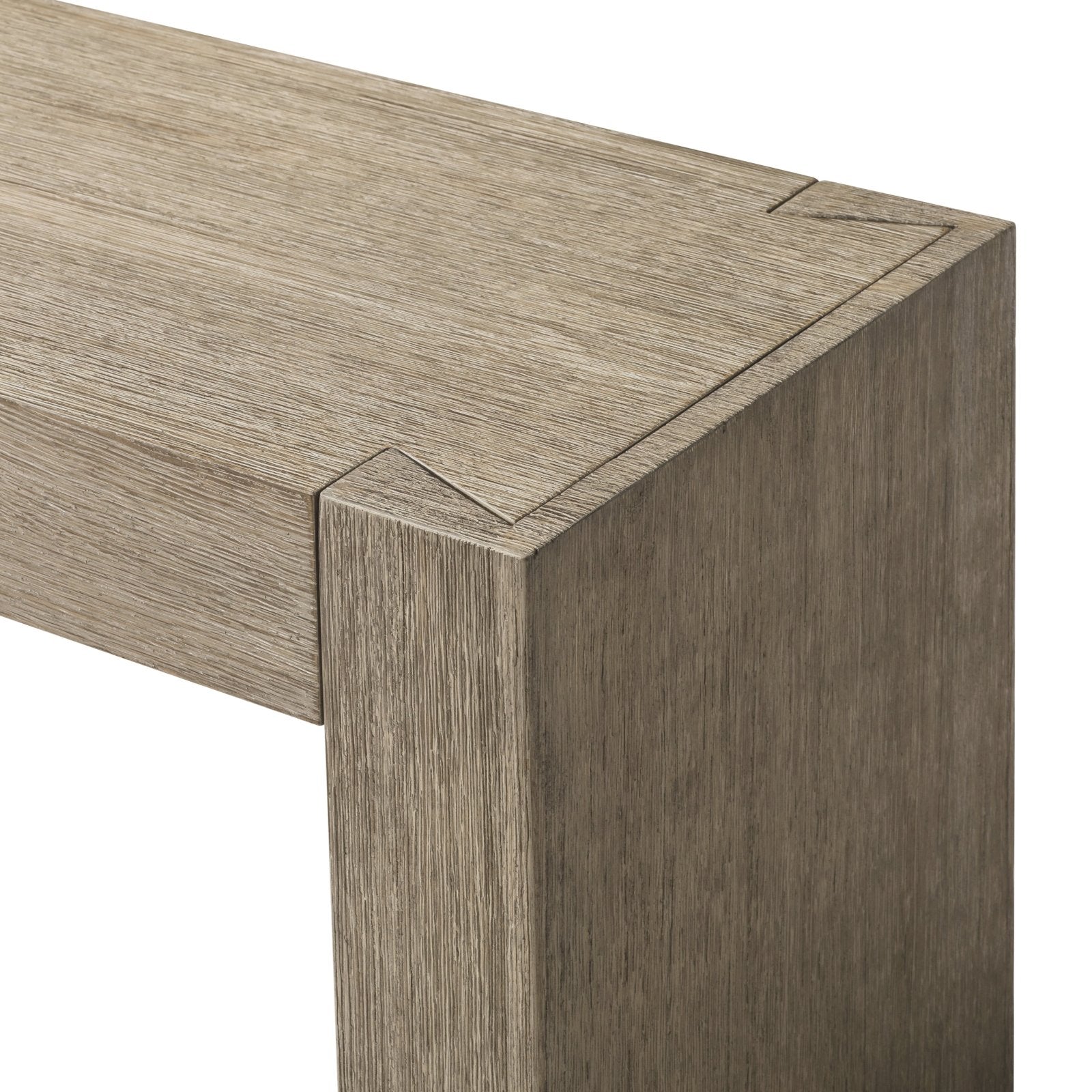 Zeno Organic Wooden Bench in Weathered Grey Finish in Bench by Maven Lane