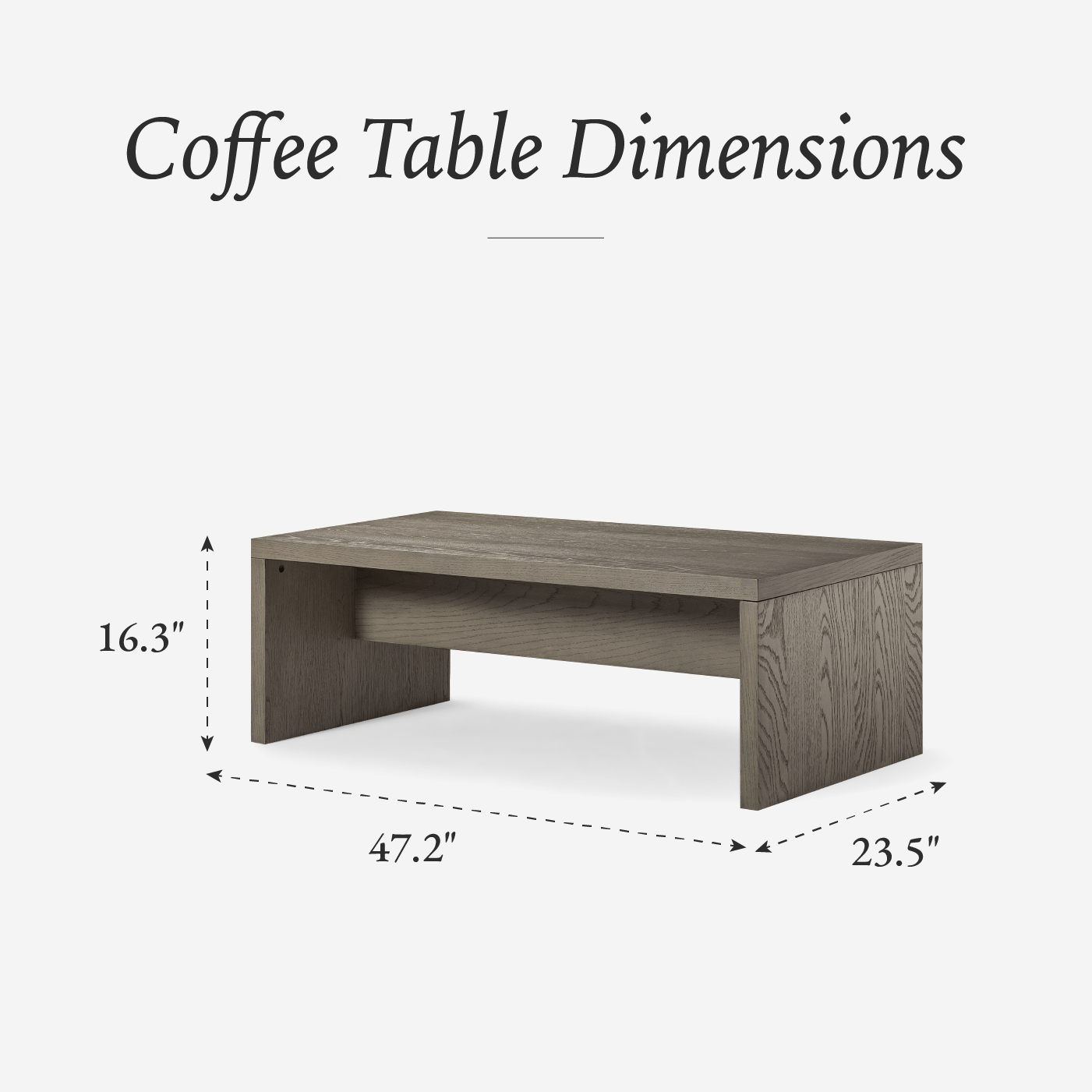 Zeno Rectangular Coffee Table in Aged Grey in Coffee Table by Maven Lane