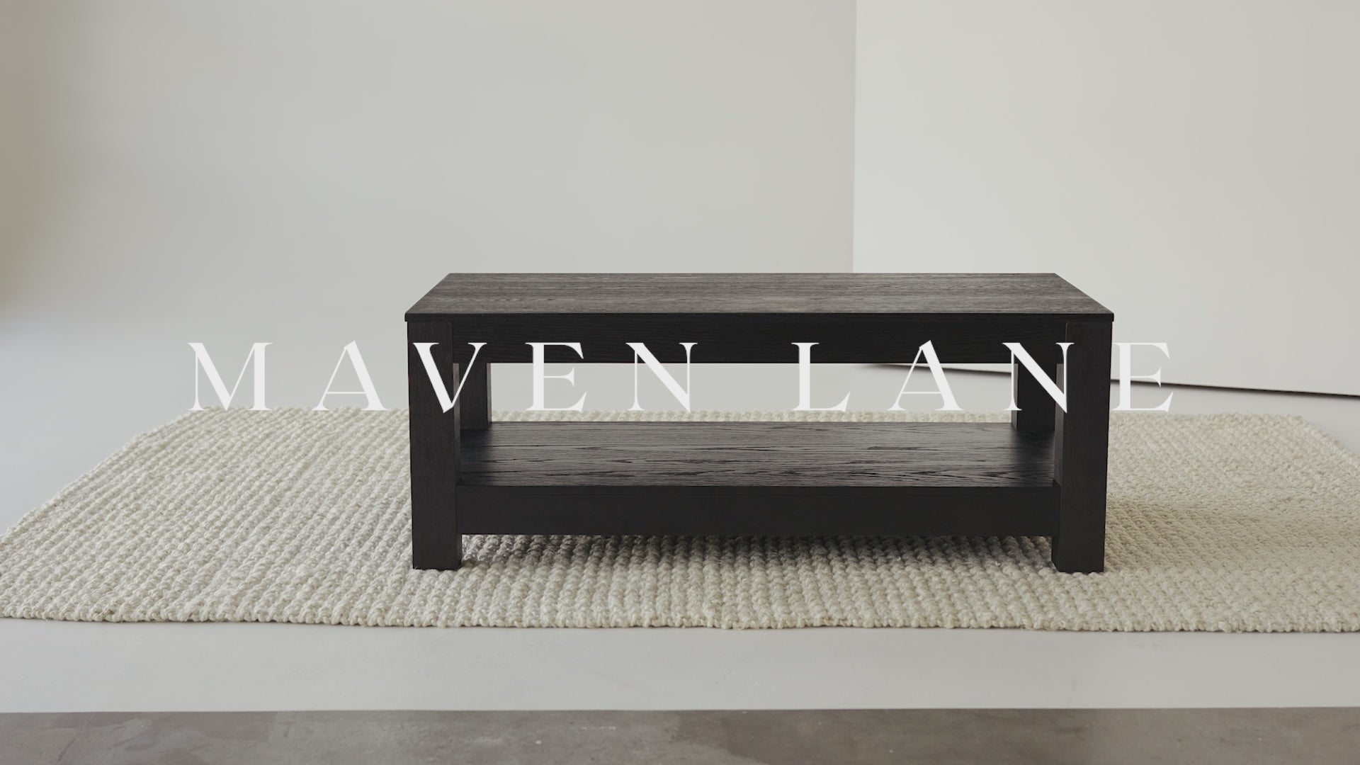 Paulo Wooden Coffee Table in Weathered White Finish