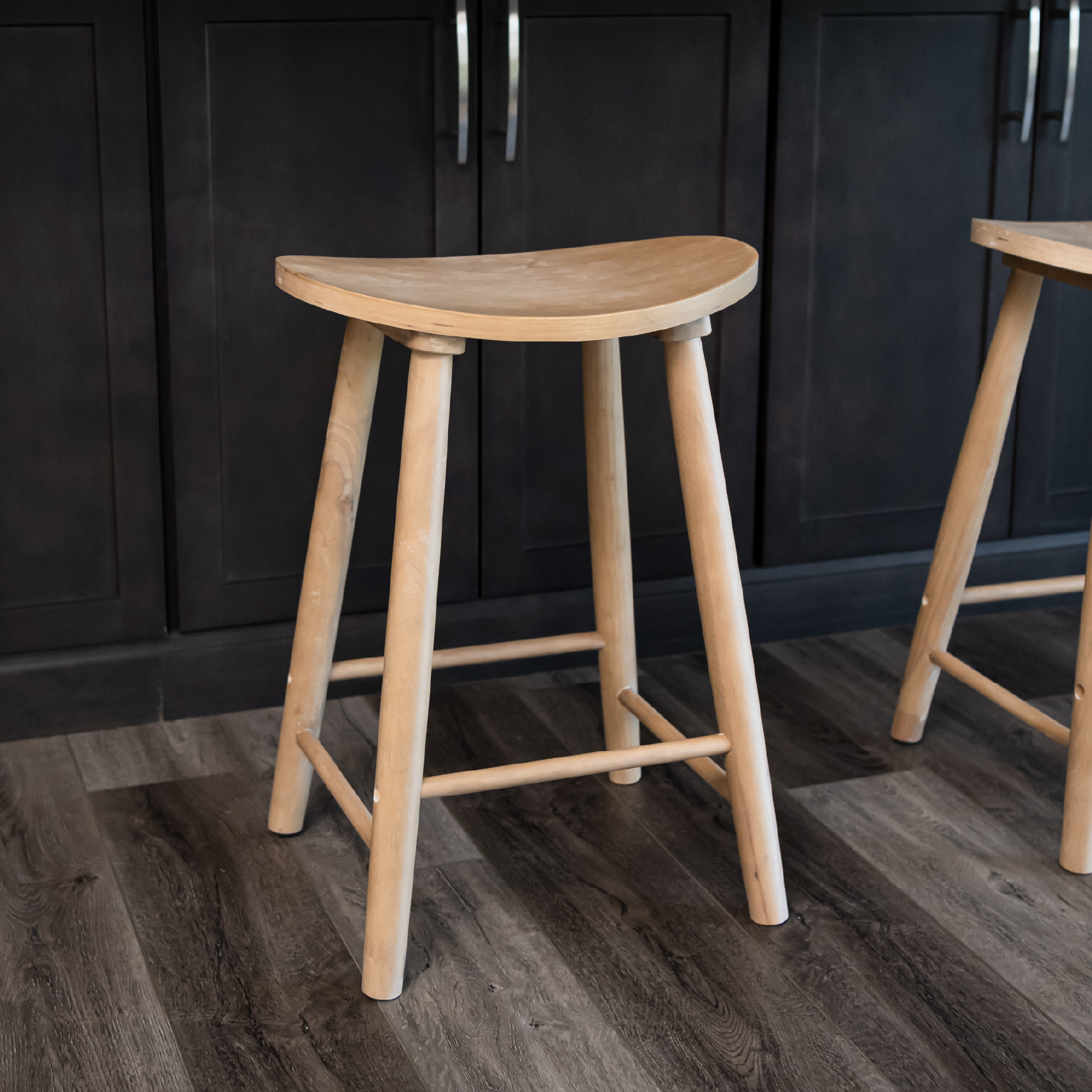 Luna Counter Height Kitchen Stool - Light Oak Wood Finish