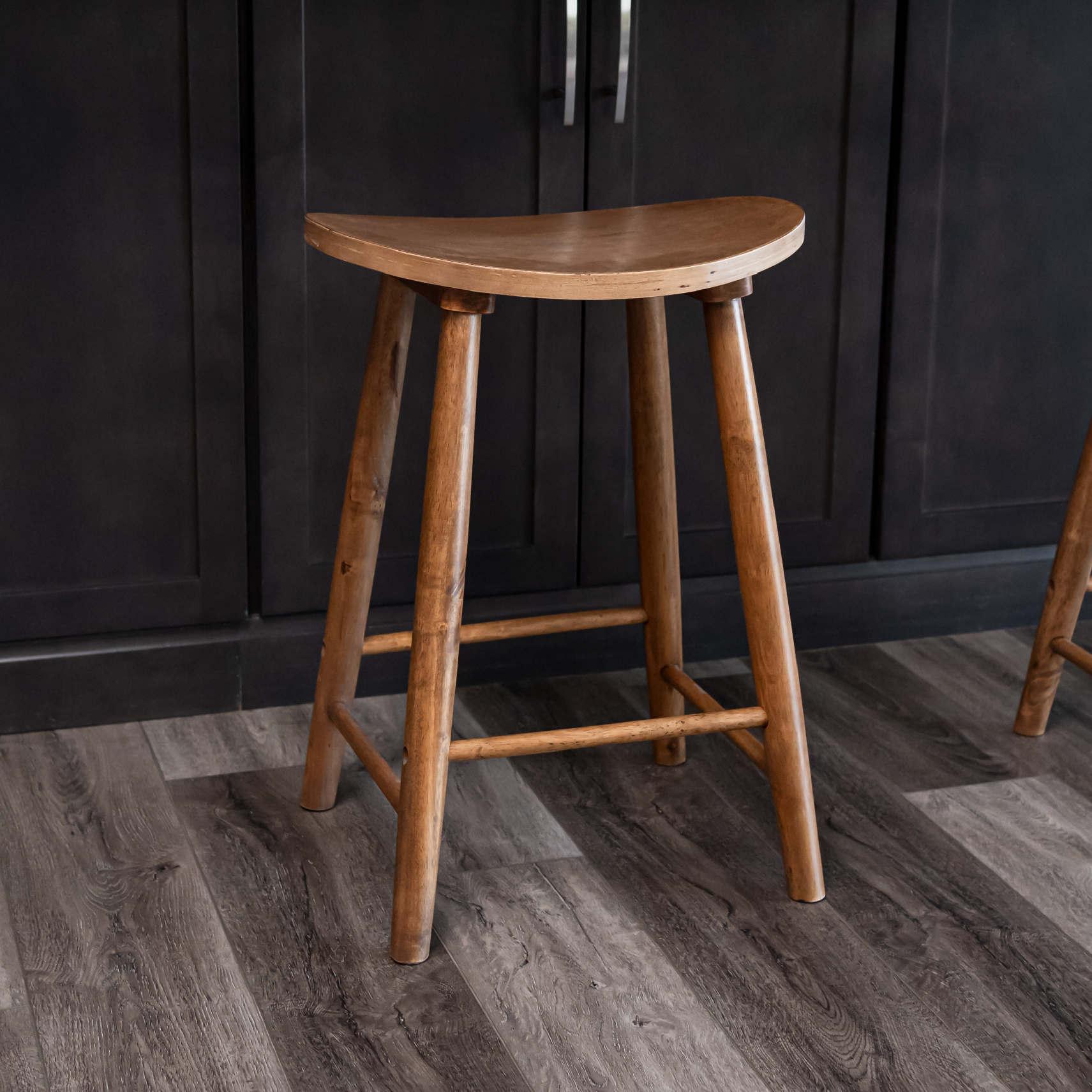 Luna Counter Height Kitchen Stool - Rustic Natural Wood Finish