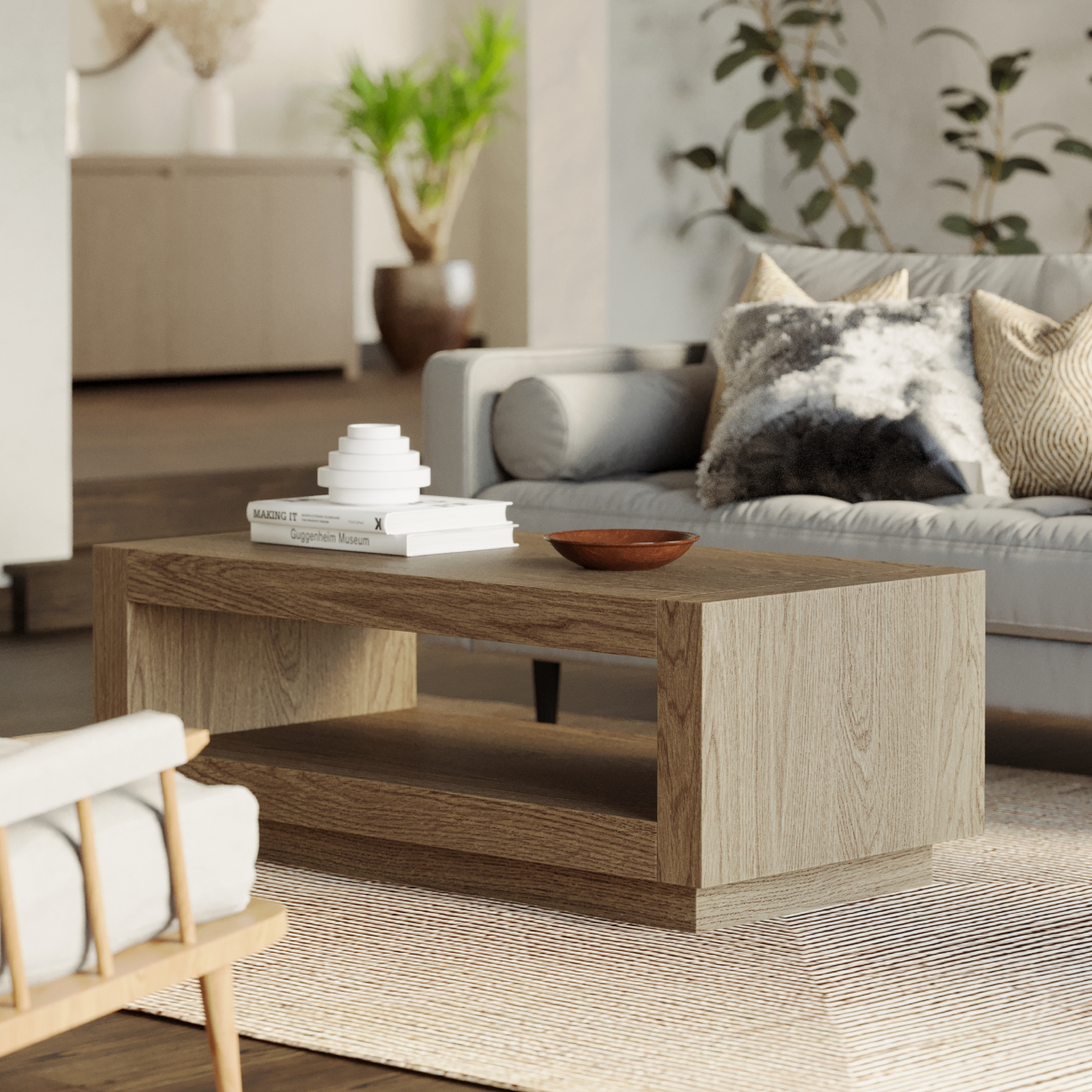 Artemis Contemporary Wooden Coffee Table in Refined Grey Finish in Accent Tables by Maven Lane
