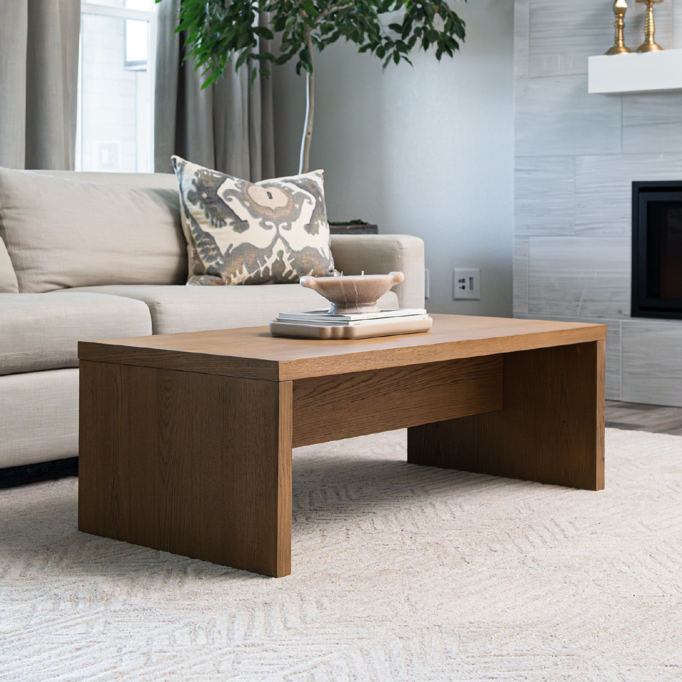 Zeno Rectangular Coffee Table in Aged Natural