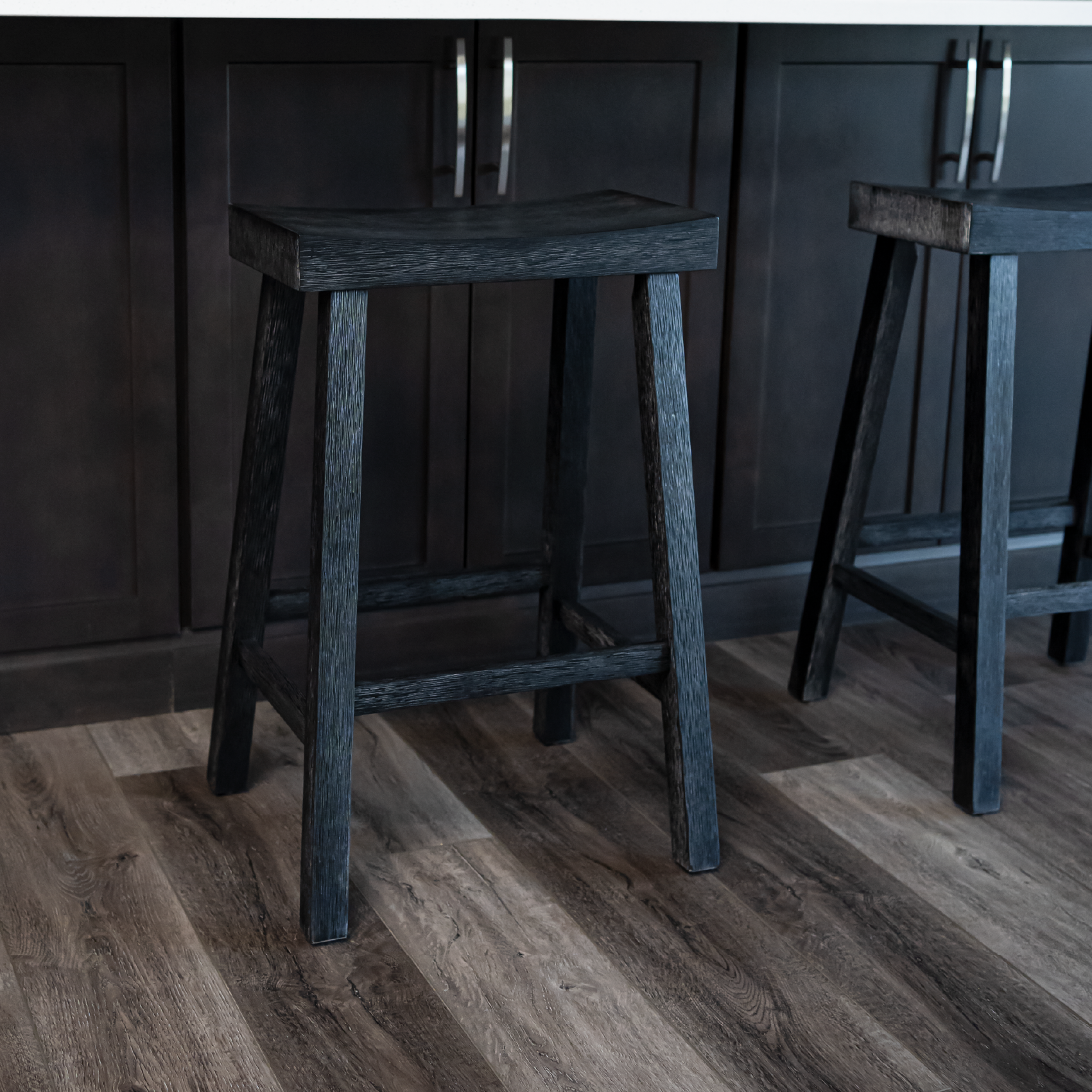 Vincent Counter Height Kitchen Stool - Antiqued Black Finish
