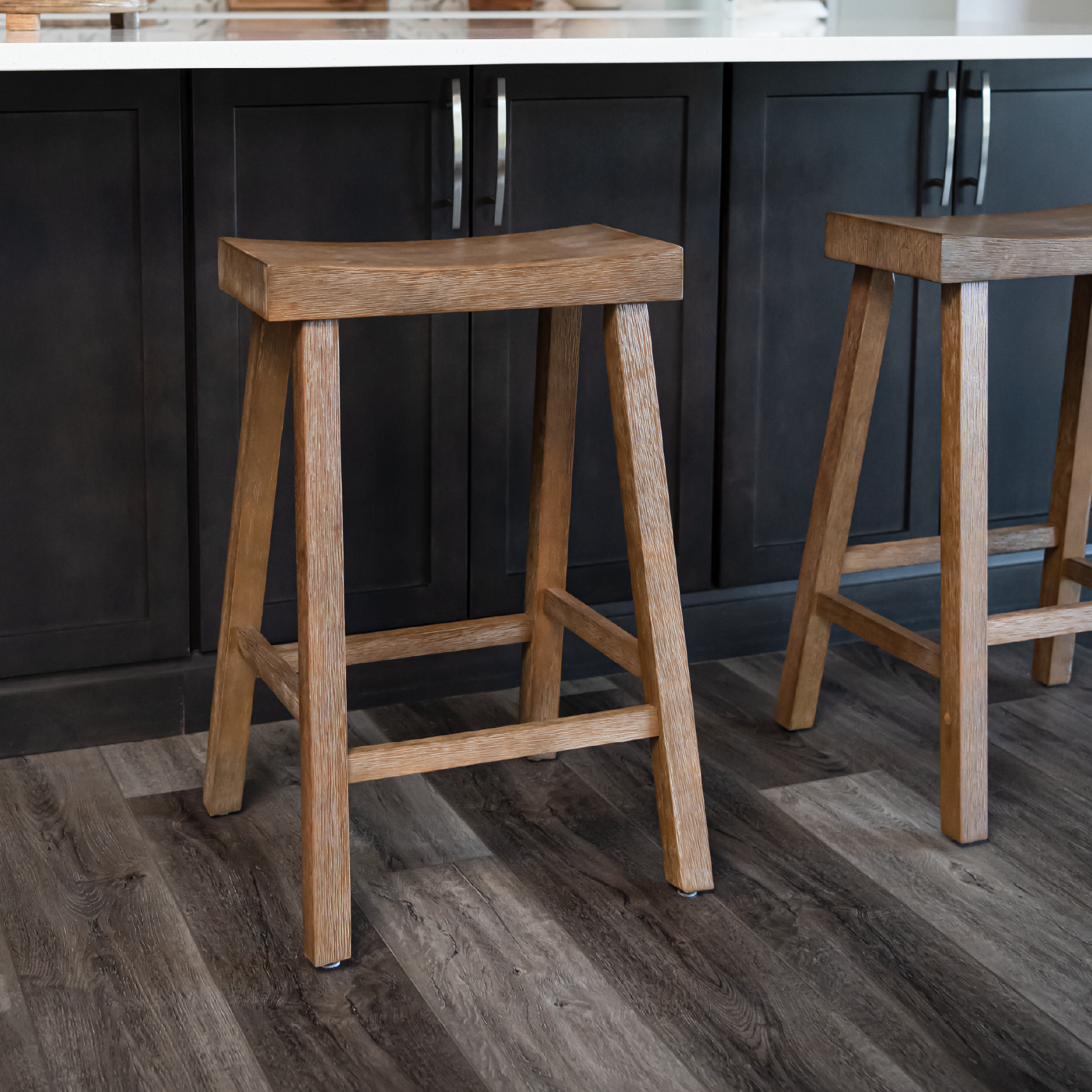 Vincent Counter Height Kitchen Stool - Antiqued Natural Finish in Stools by Maven Lane