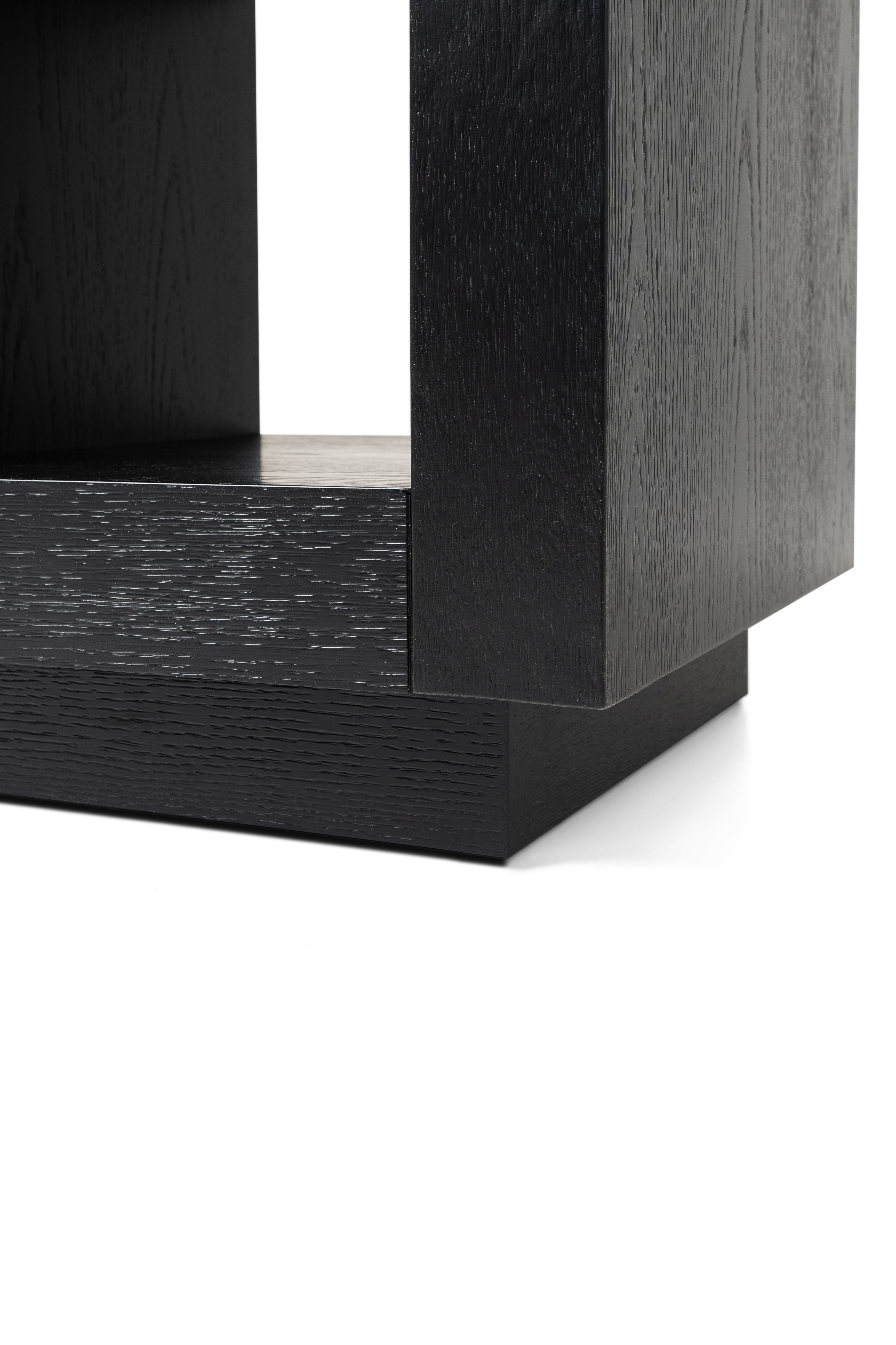 Artemis Contemporary Wooden Side Table in Refined Black Finish in Accent Tables by Maven Lane