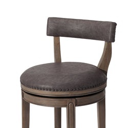Alexander Counter Stool in Grey Finish with Grey Faux Leather Upholstery in Stools by Maven Lane