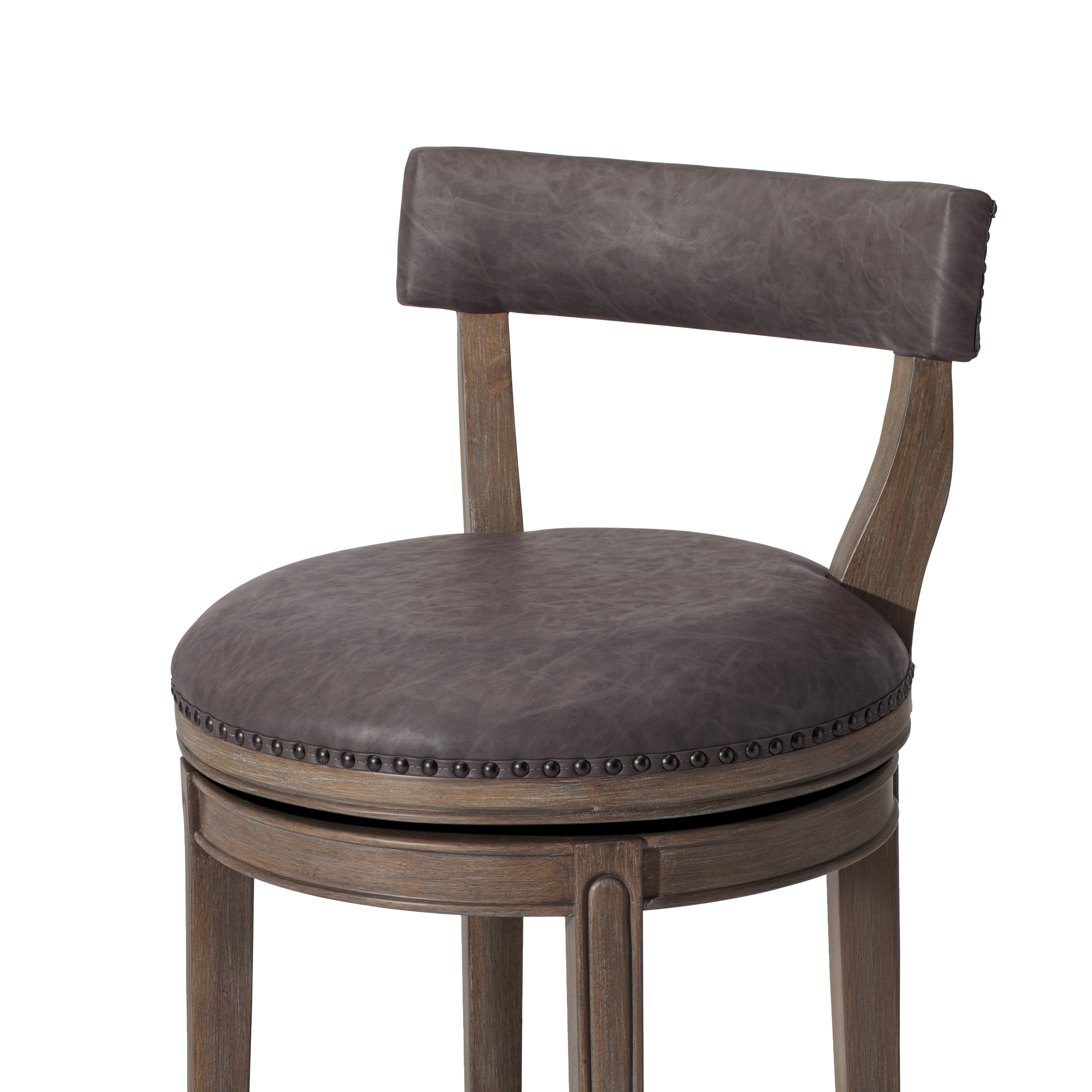 26" Alexander Counter Stool in Reclaimed Oak Finish with Ronan Stone Vegan Leather in Stools by Maven Lane