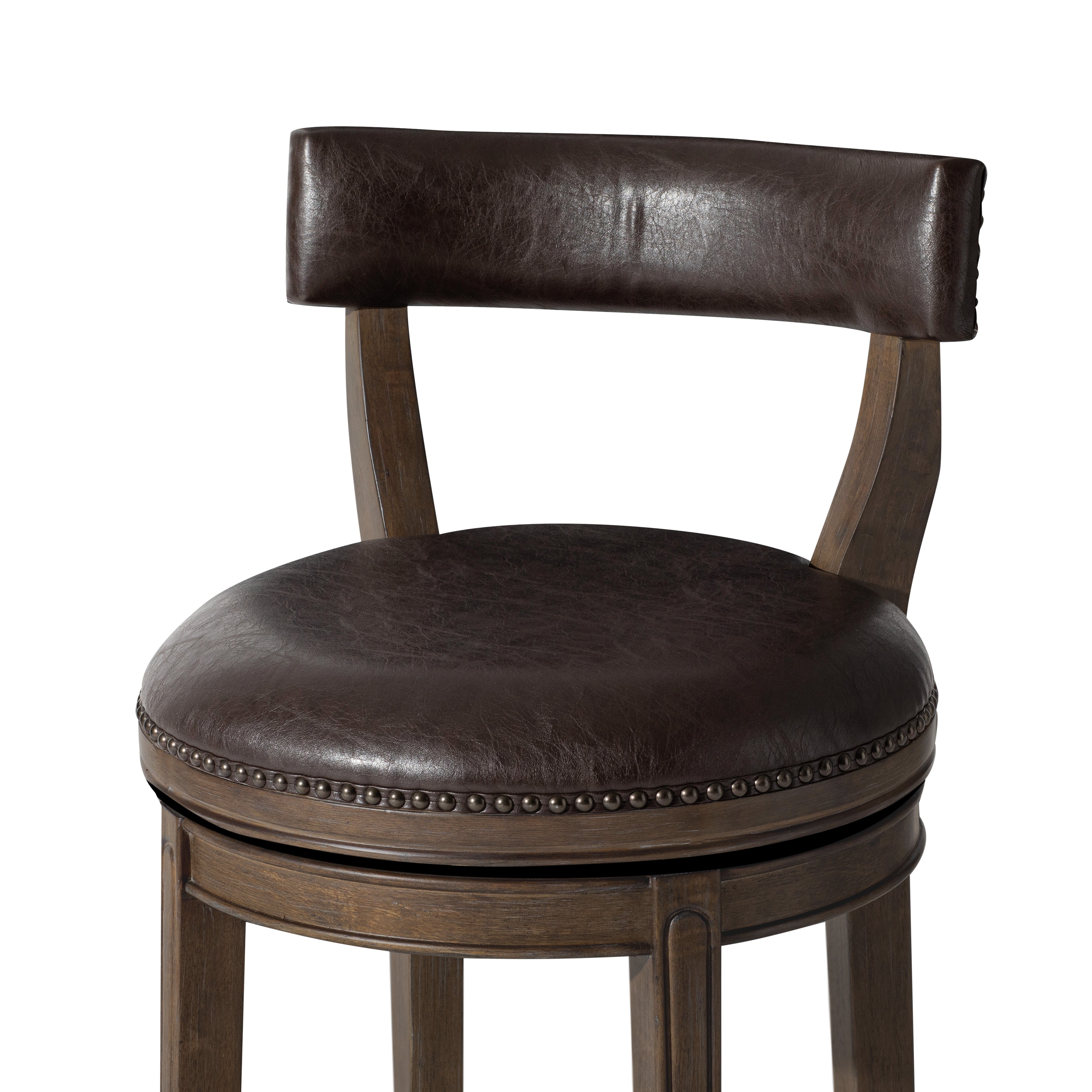 26" Alexander Counter Stool in Walnut Finish with Marksman Saddle Vegan Leather in Stools by Maven Lane