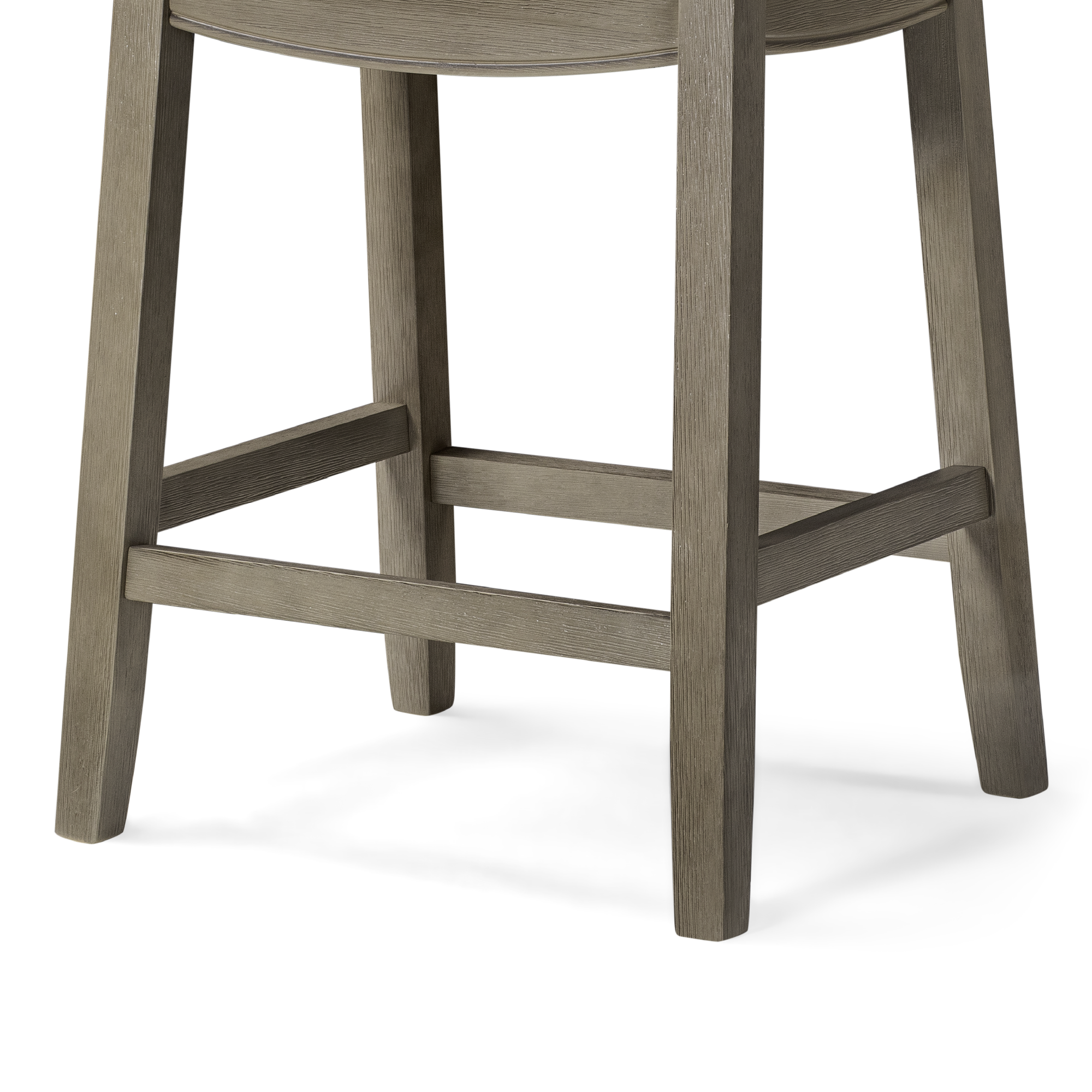 Sophia Saddle Backless Counter Height Kitchen Stool - Aged Grey Finish with Dove Grey Fabric in Stools by Maven Lane