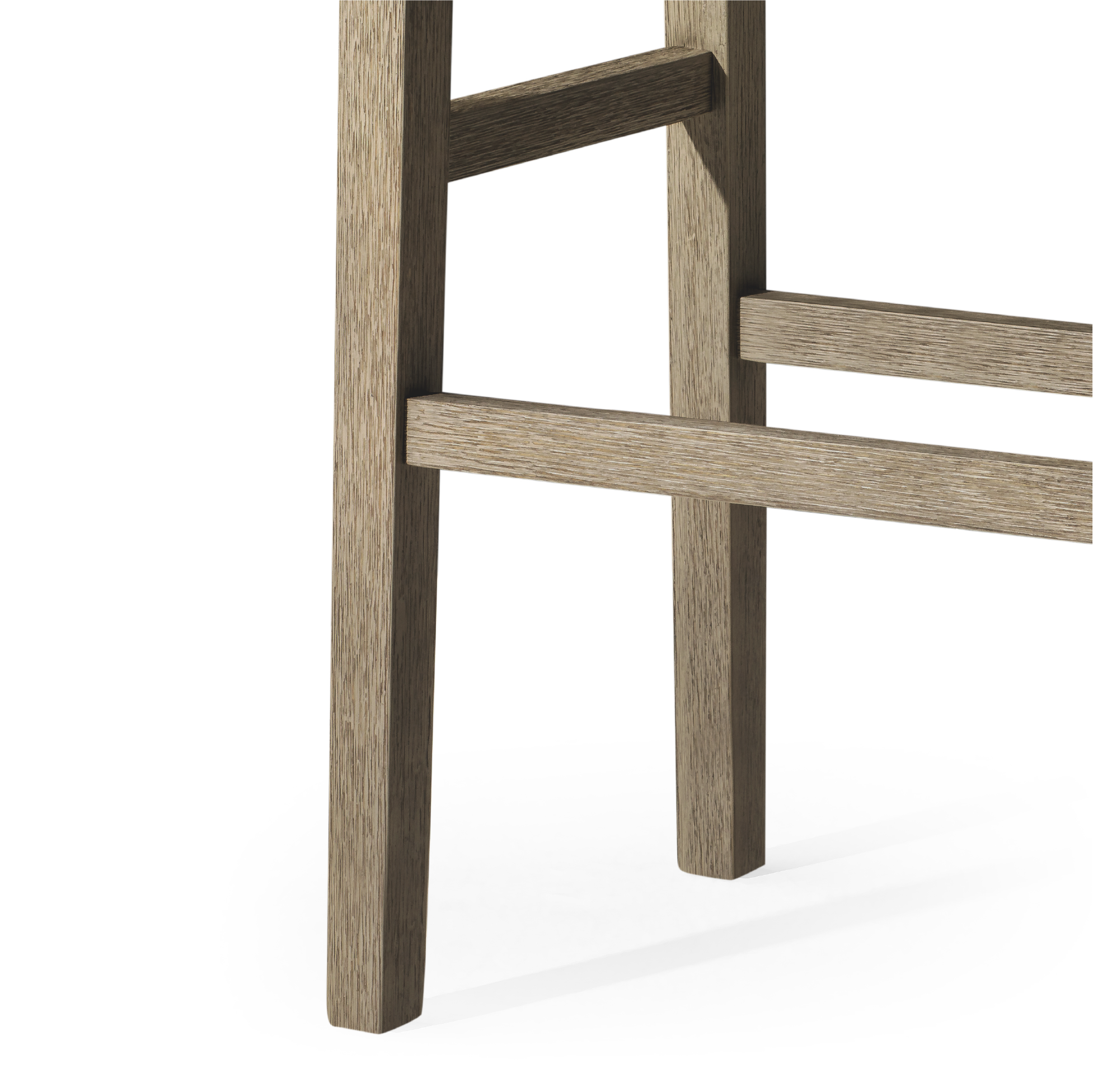 Emerson Bar Stool In Weathered Grey Wood Finish With Ronan Stone Vegan Leather in Stools by Maven Lane
