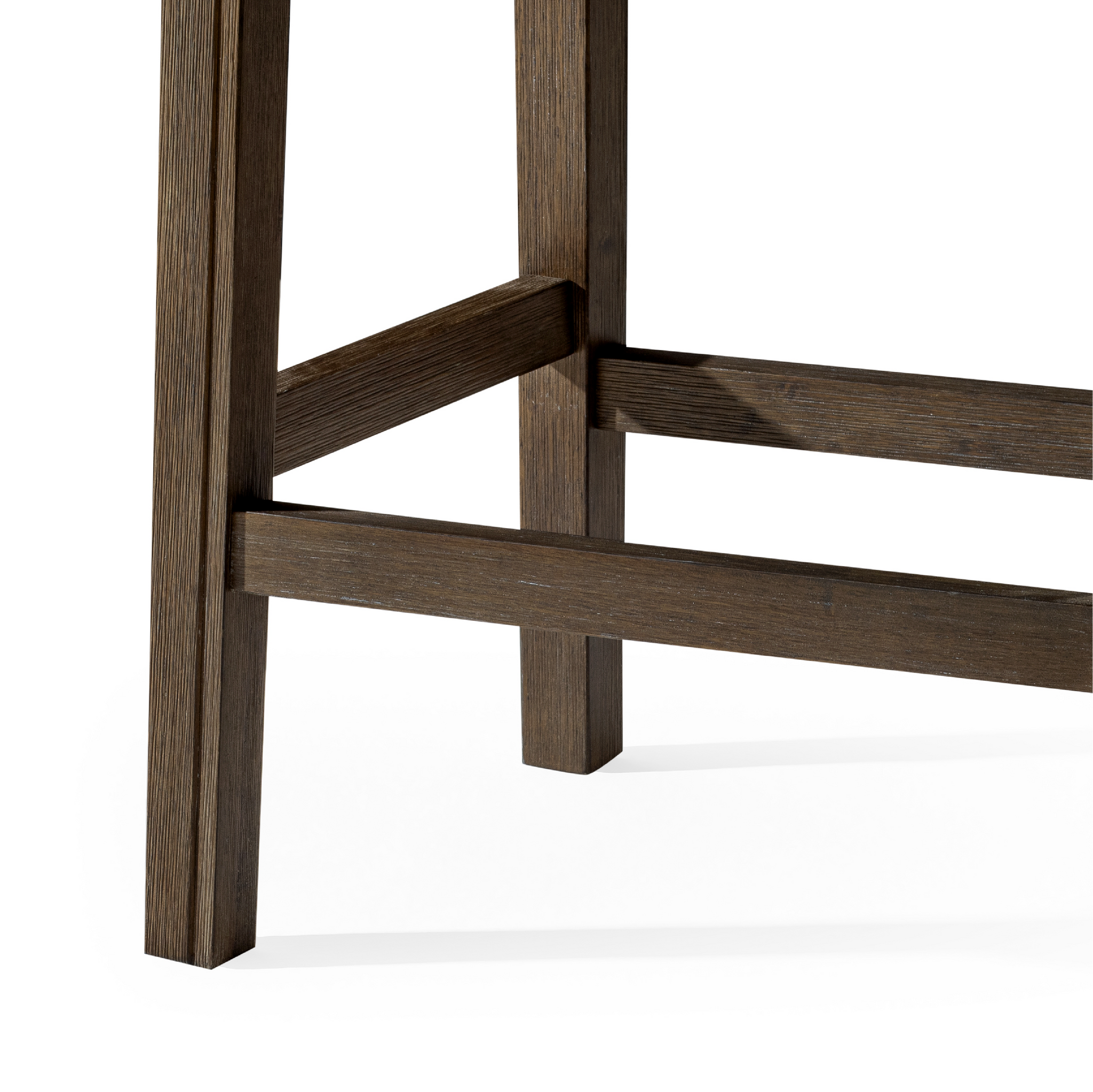 Adrien Saddle Counter Stool in Brown Finish with Dark Brown Faux Leather in Stools by Maven Lane