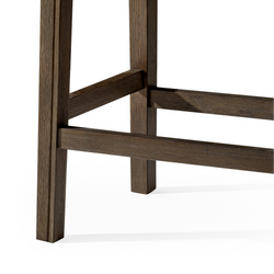 Adrien Saddle Counter Stool in Brown Finish with Dark Brown Faux Leather in Stools by Maven Lane