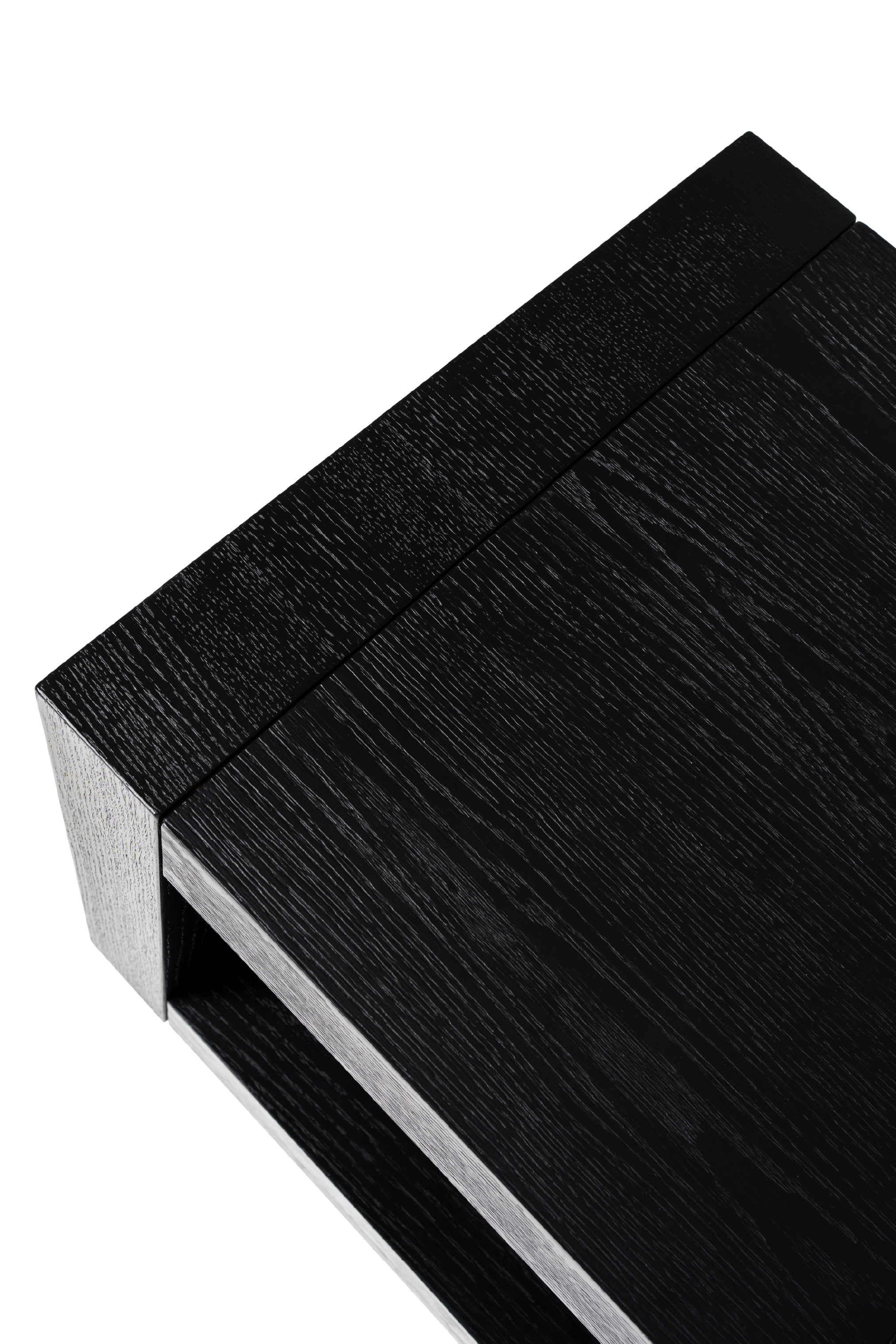 Artemis Contemporary Wooden Side Table in Refined Black Finish in Accent Tables by Maven Lane