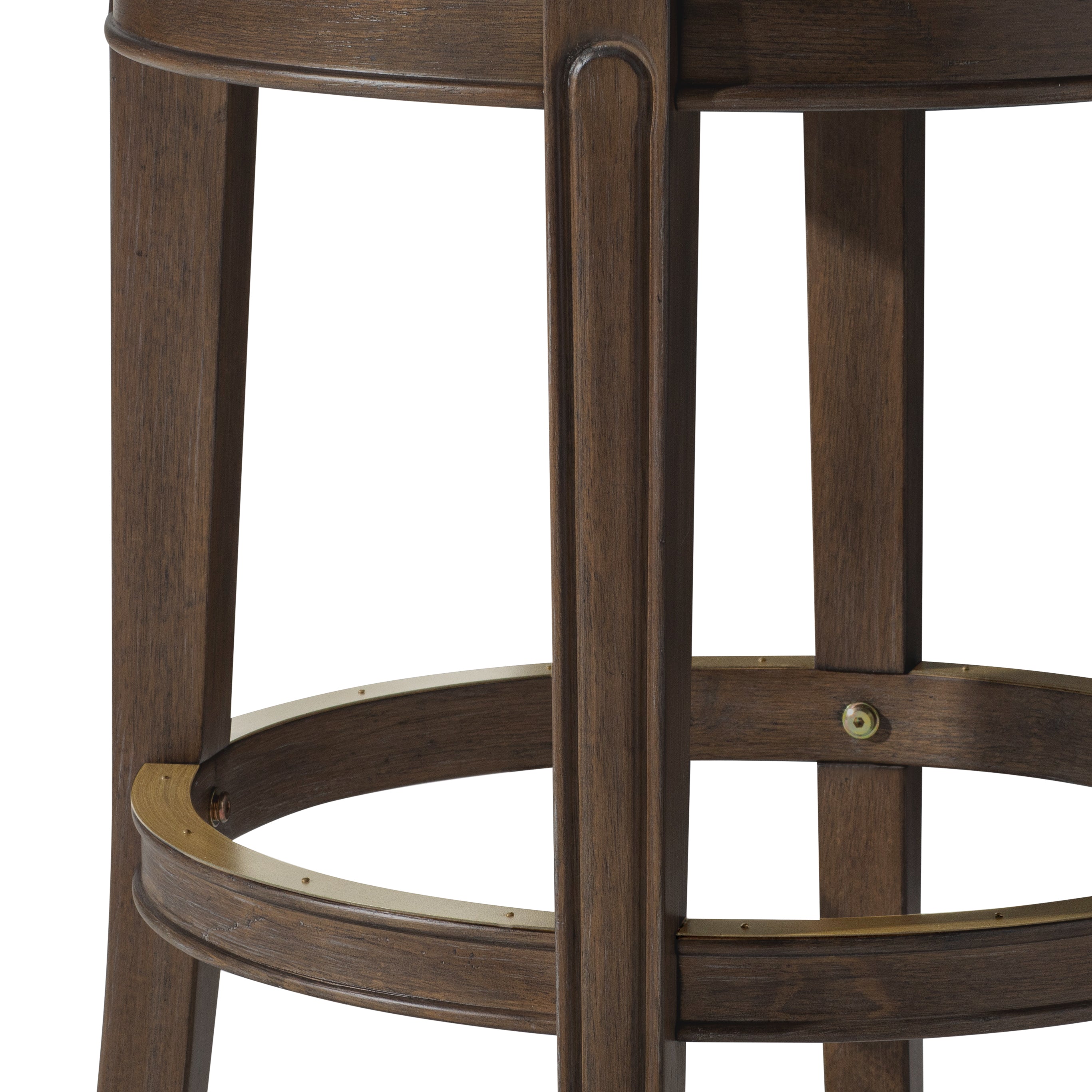 31" Alexander Backless Bar Stool in Brown Finish with Brown Faux Leather Upholstery in Stools by Maven Lane
