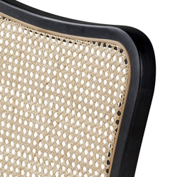 Vera Dining Chair in Black Finish with Light Grey Fabric Upholstery, Set of 2 in Dining Chair by Maven Lane